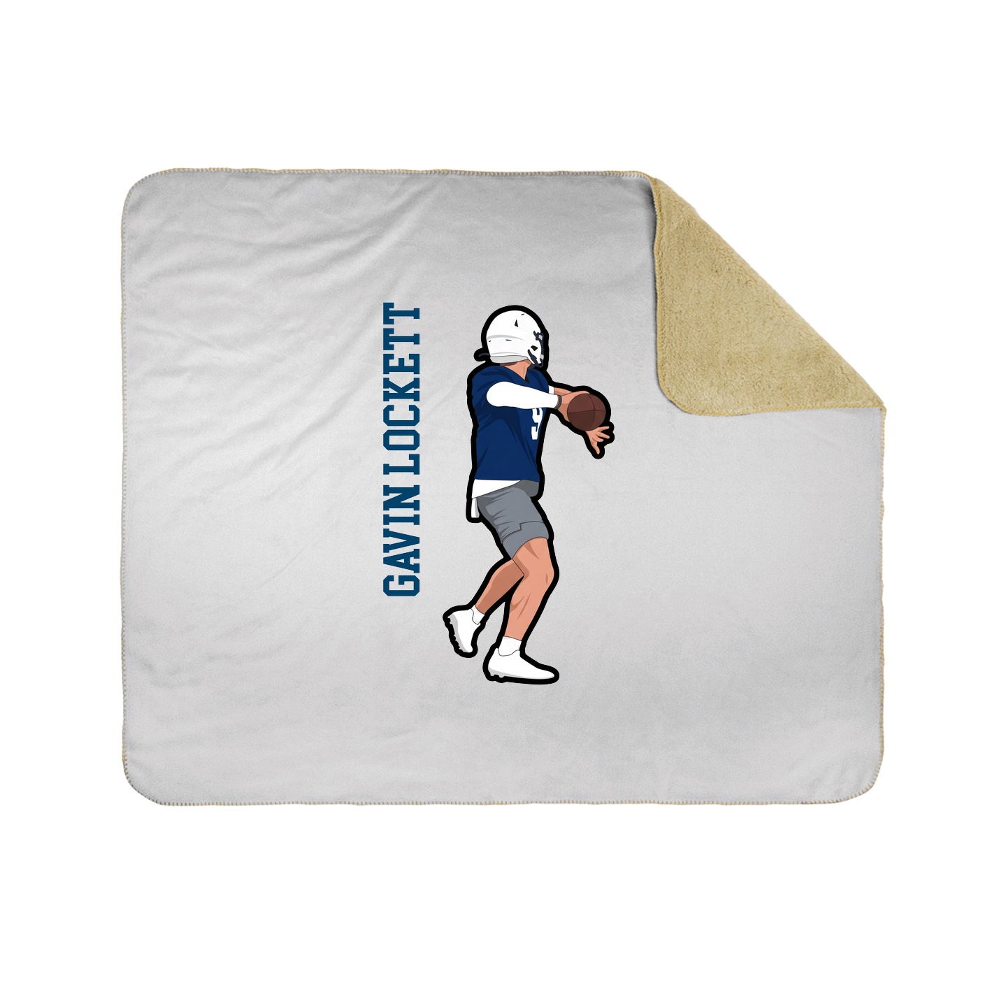 Throw Blanket — Name Vertical in White