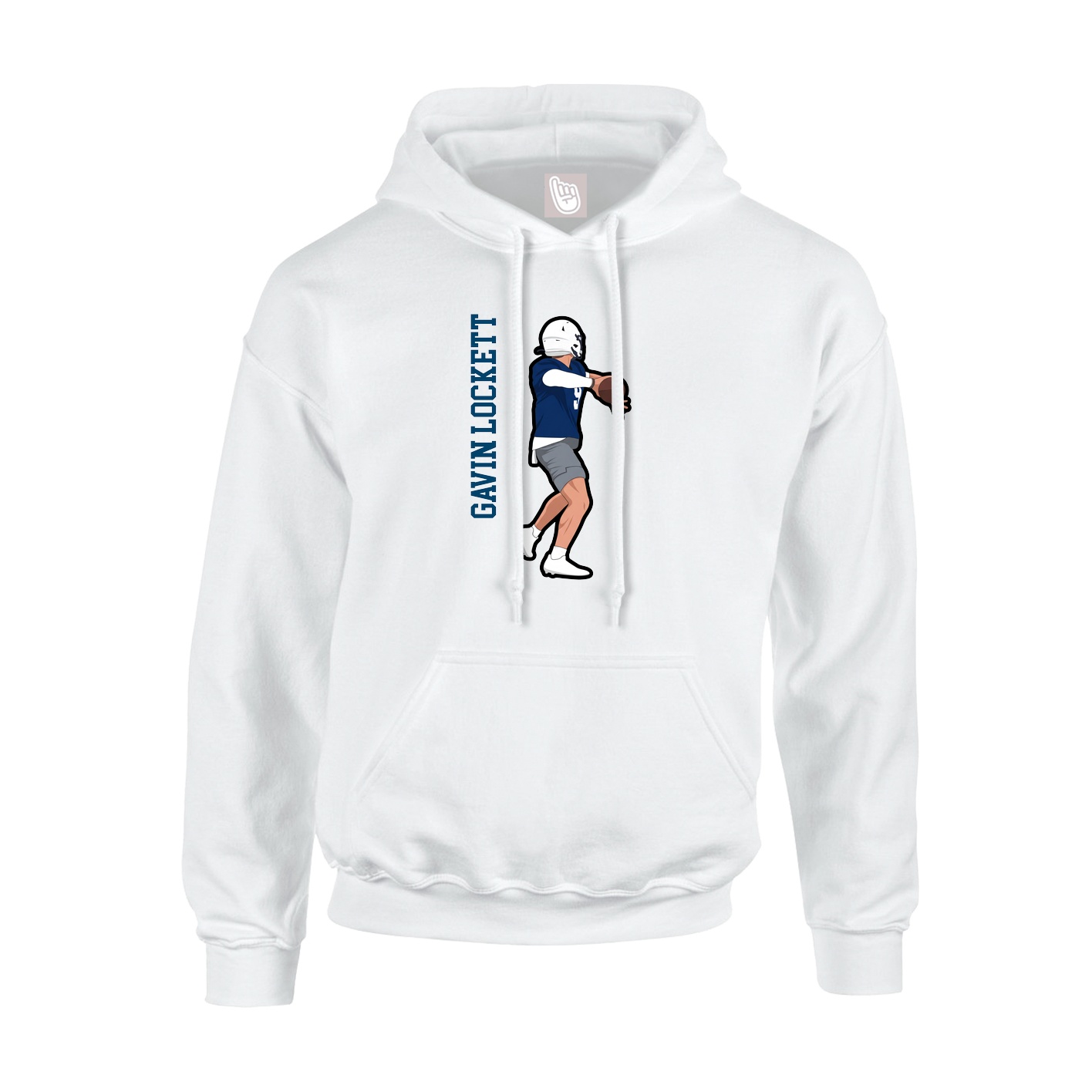 Youth Hoodie — Name Vertical in White