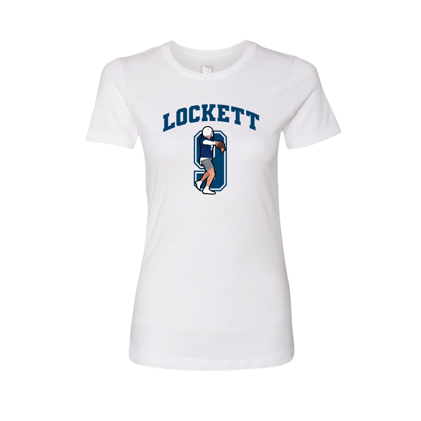 Fitted Women's Tee — Number in White