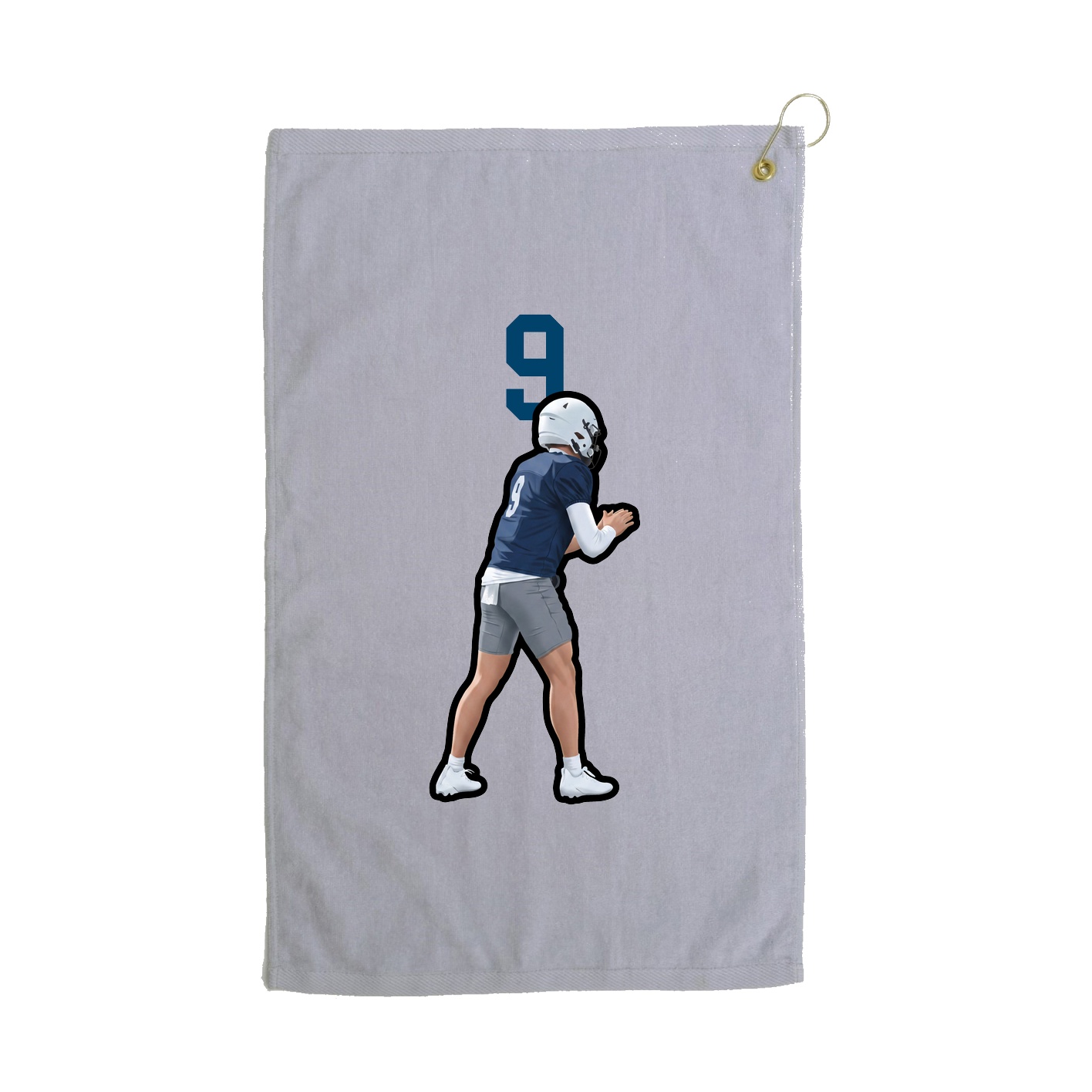 Golf Towel — Number Top in Grey