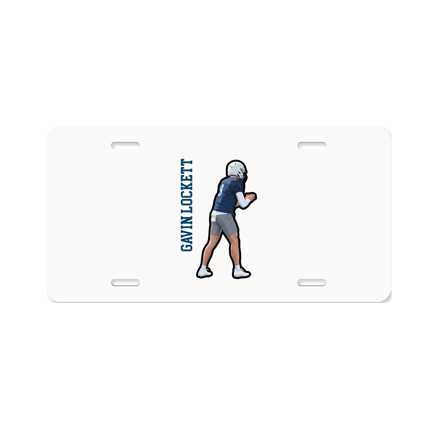 License Plate — Name Vertical in Classic