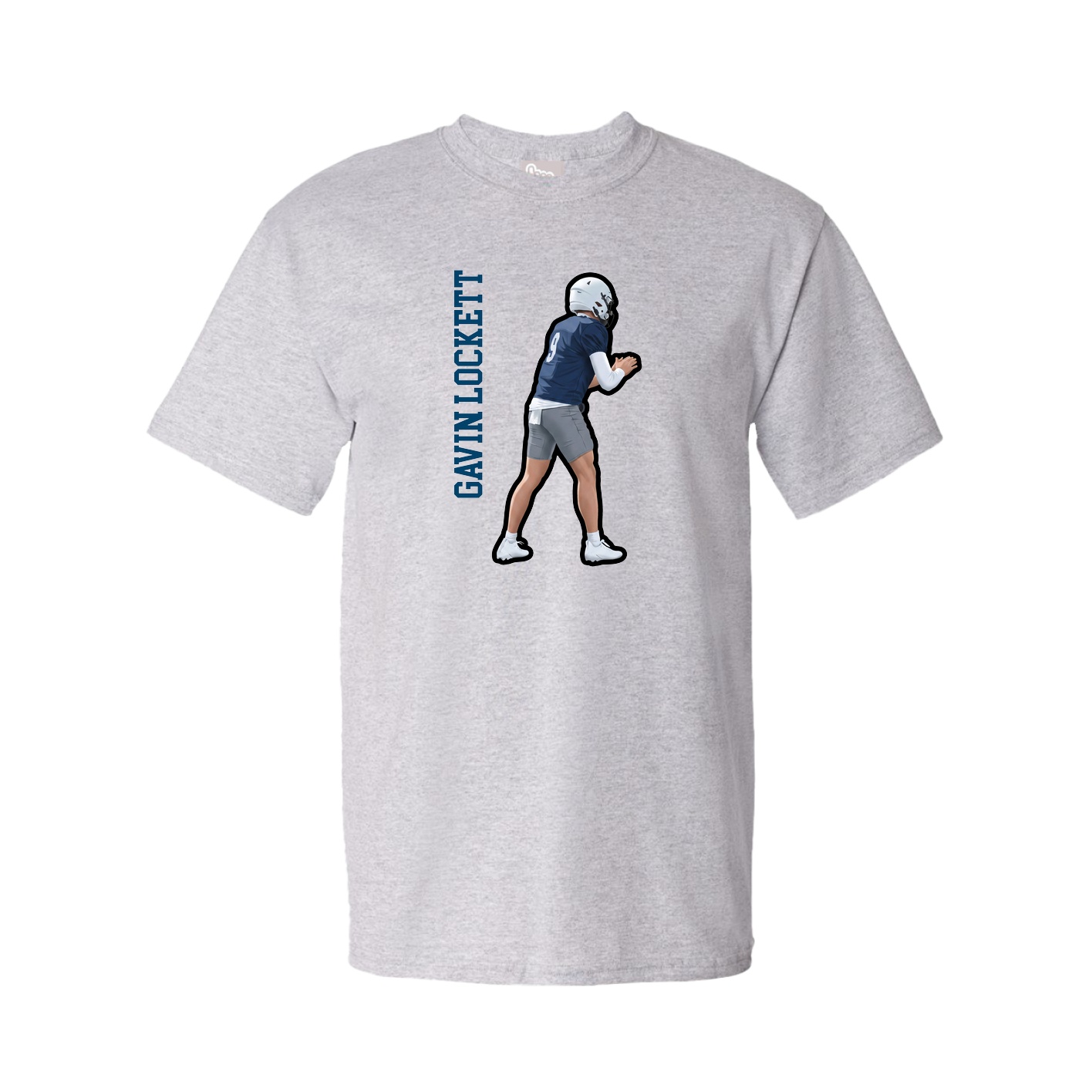 Tee — Name Vertical in Grey