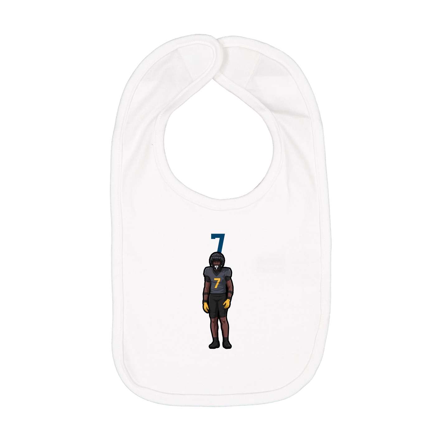 Infant Bib — Number Top in White