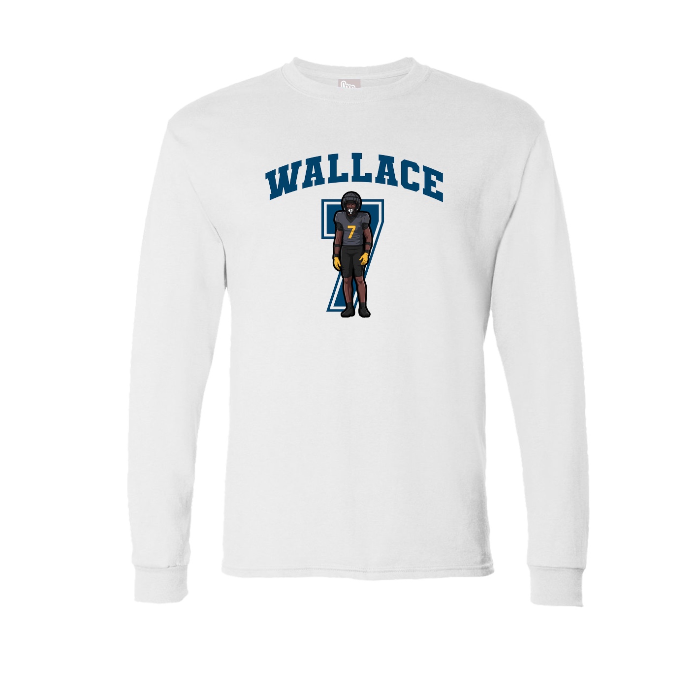 Long Sleeve Tee — Number in White