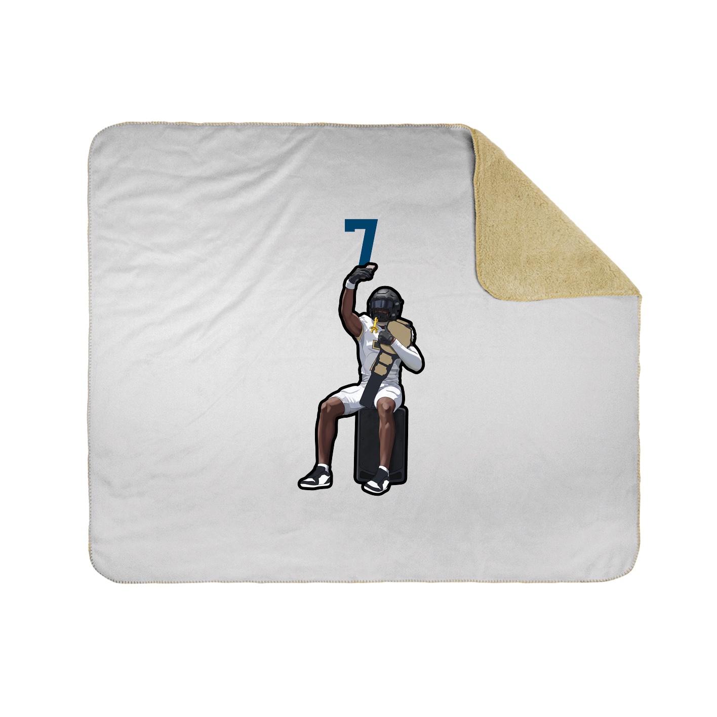 Throw Blanket — Number Top in White