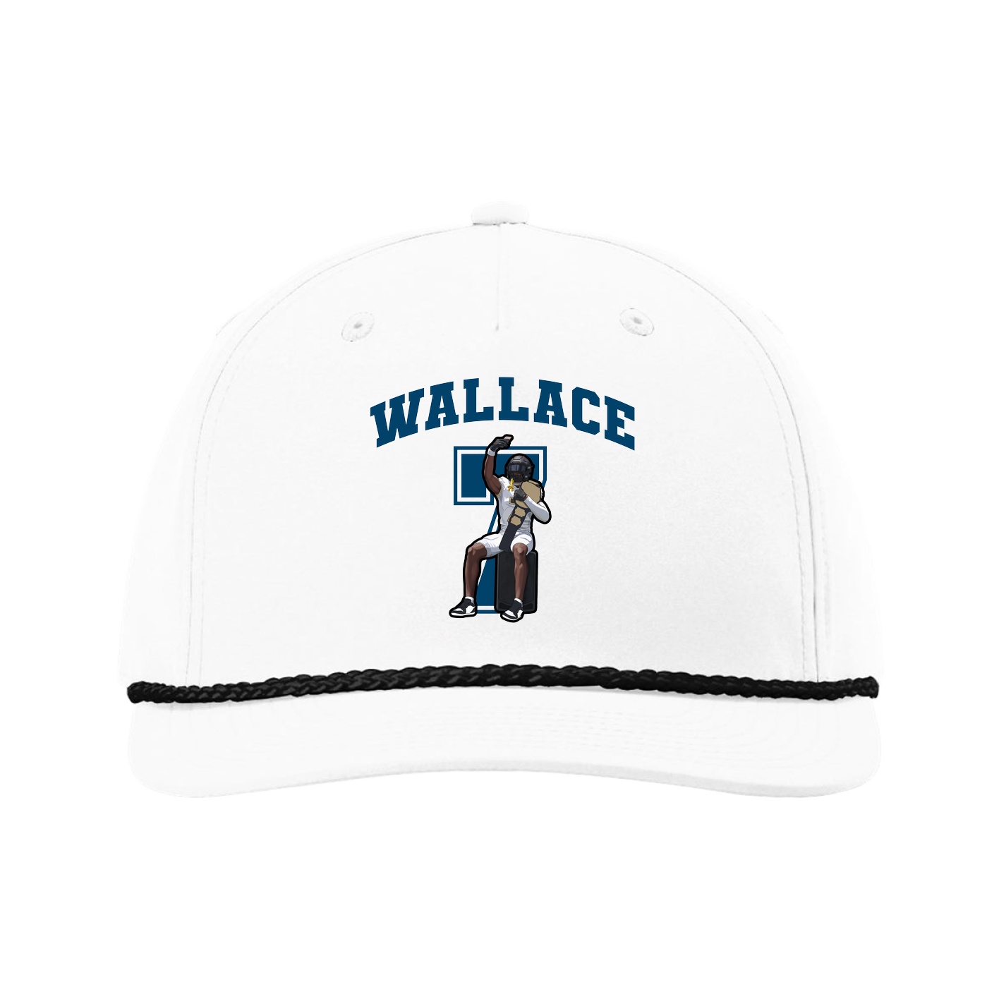 Five-Panel Classic Rope Cap — Number in White