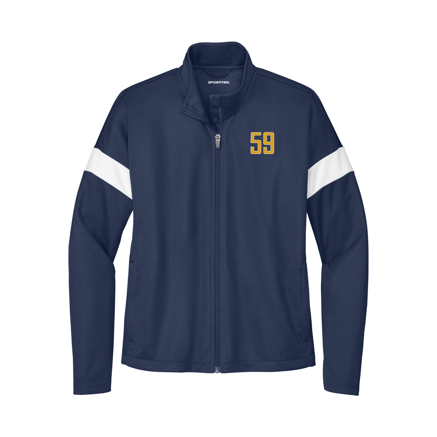 Womens Team Travel Full-Zip Jacket — Front Shirsy in Navy/White