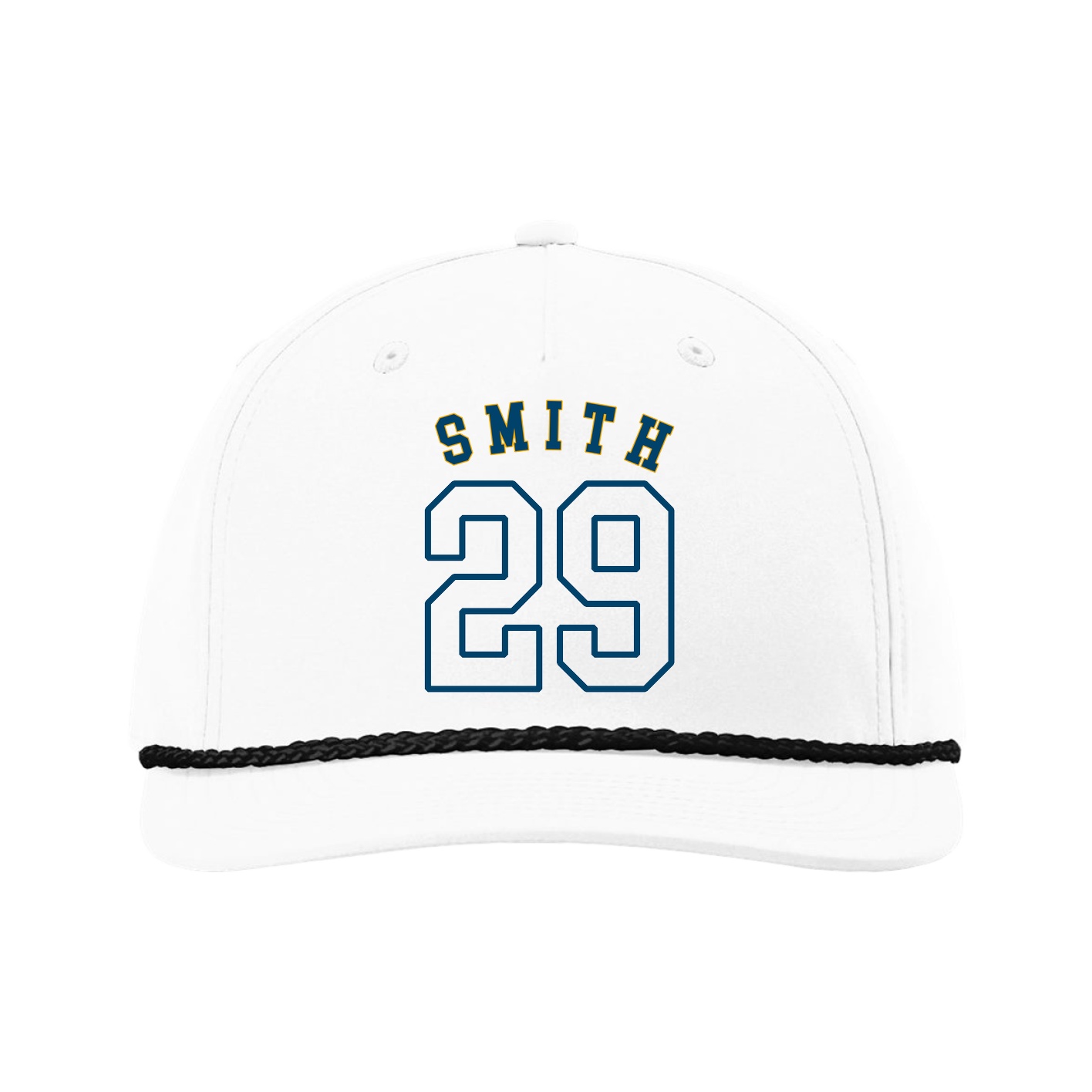 Five-Panel Classic Rope Cap — Shirsey Arch in White