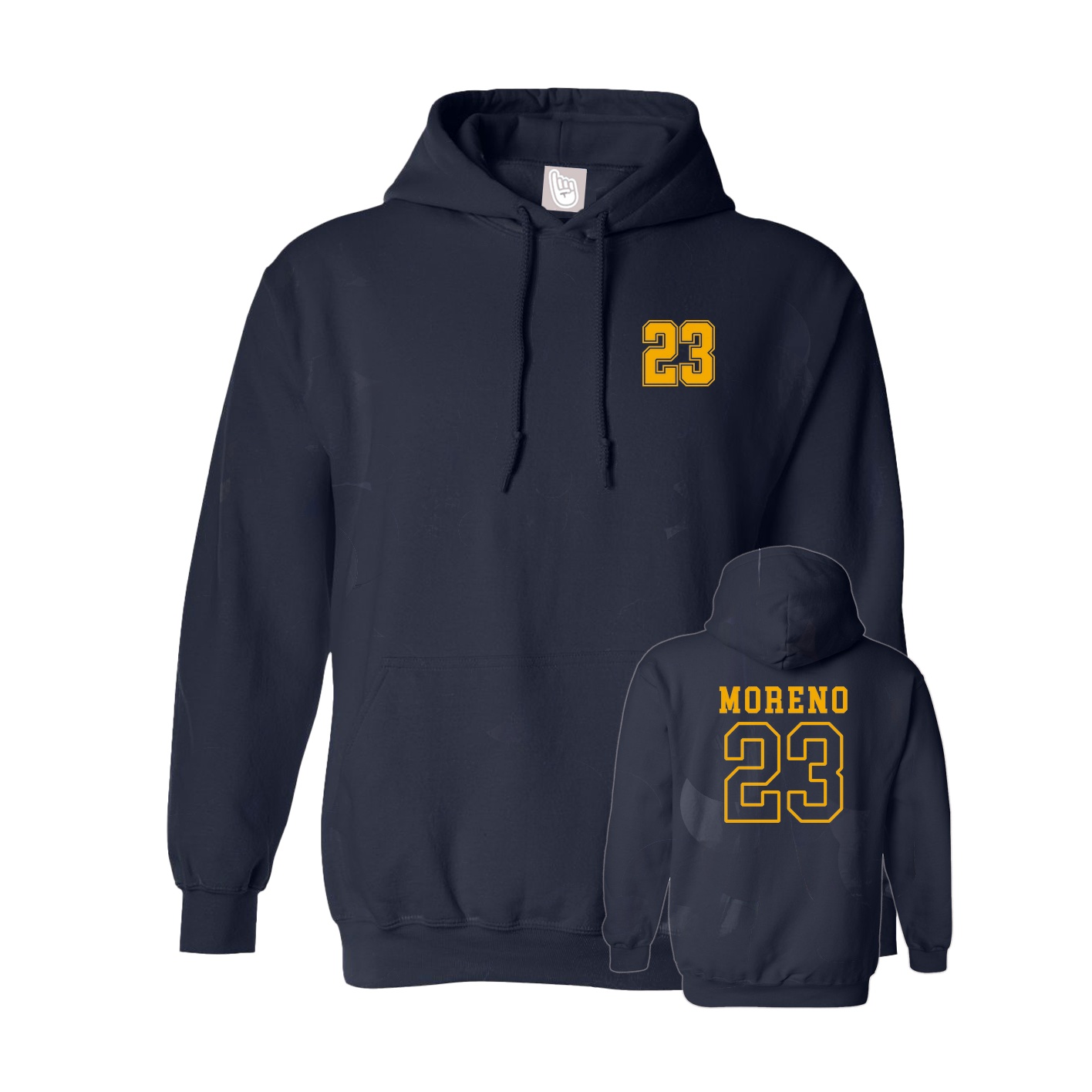 Hoodie — Chest Back in Navy