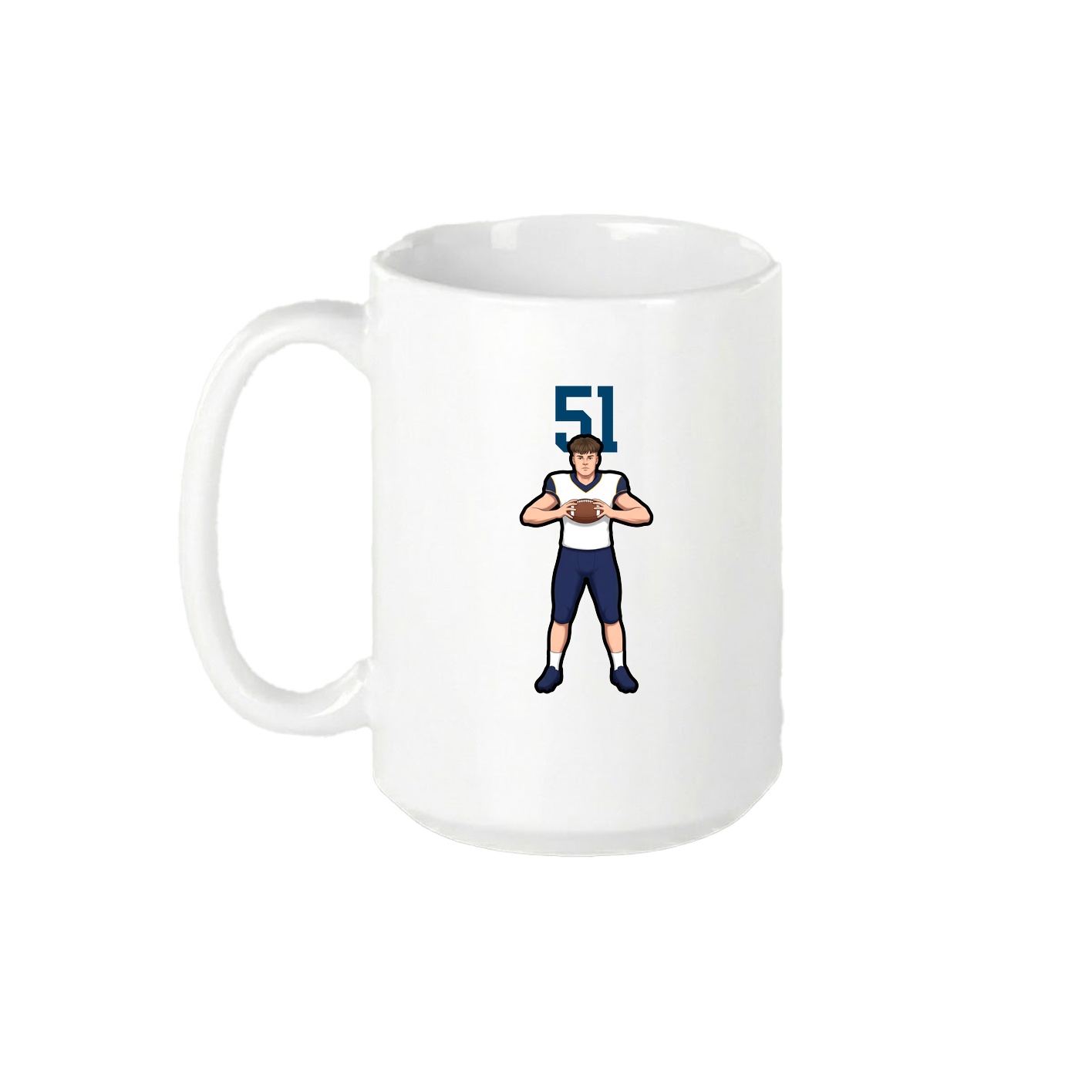 15oz Coffee Mug — Number Top in White