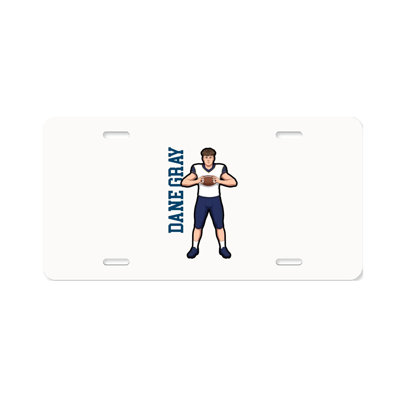License Plate — Name Vertical in Classic