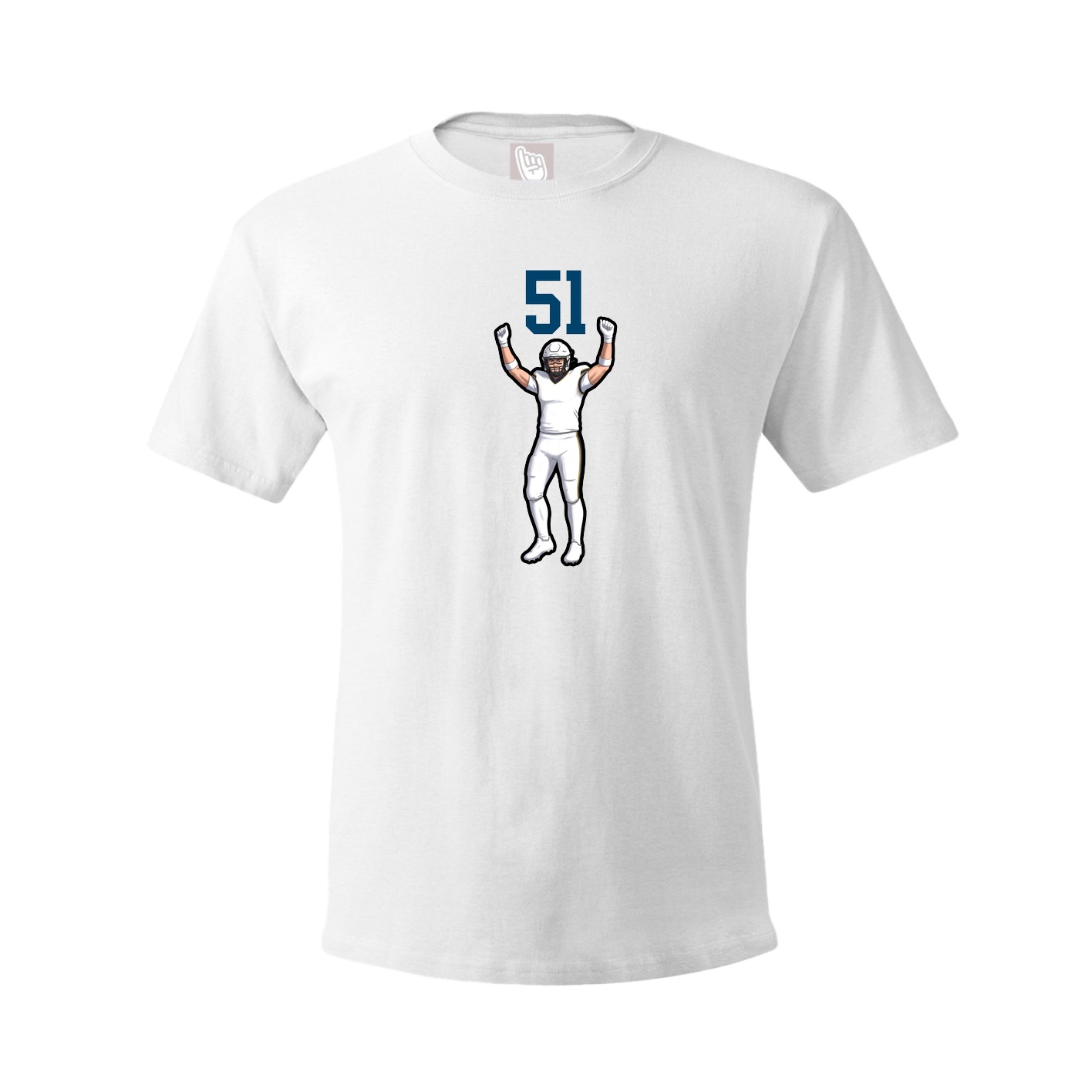 Youth Tee — Number Top in White