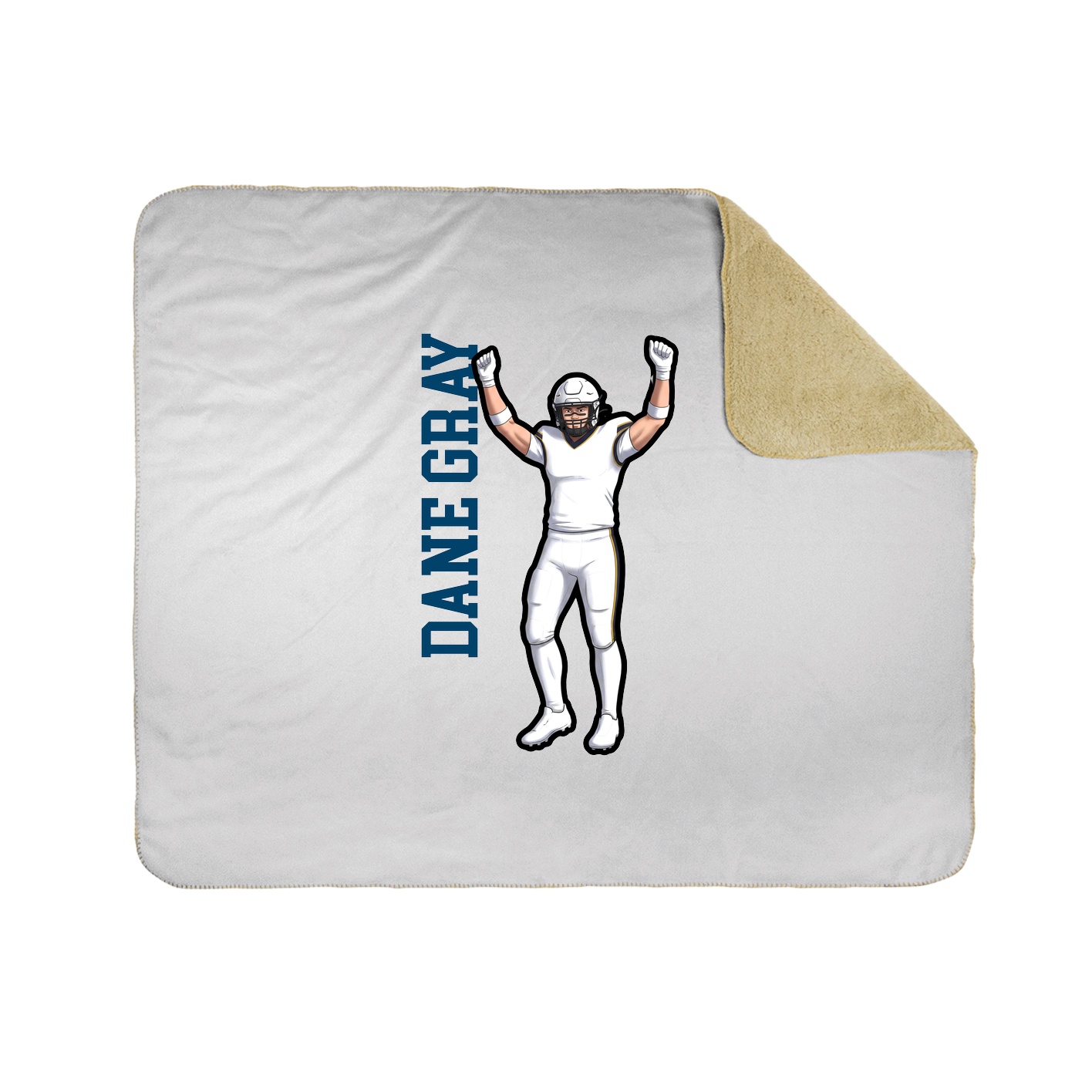 Throw Blanket — Name Vertical in White