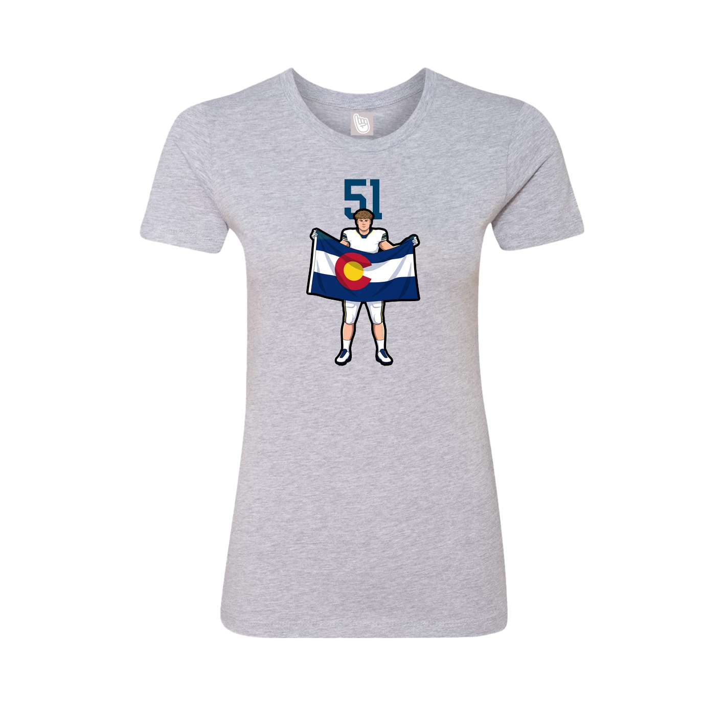 Fitted Women's Tee — Number Top in Grey