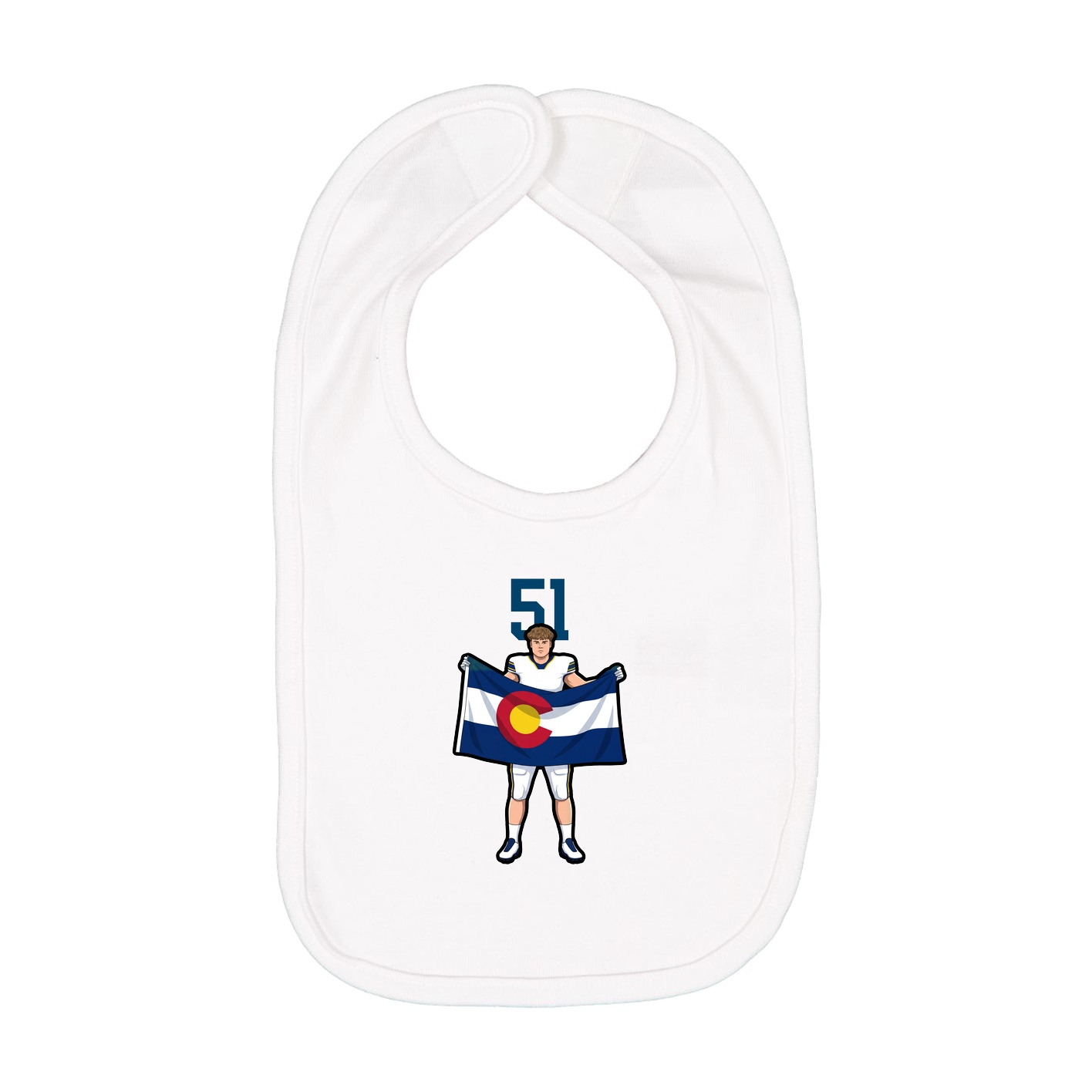 Infant Bib — Number Top in White