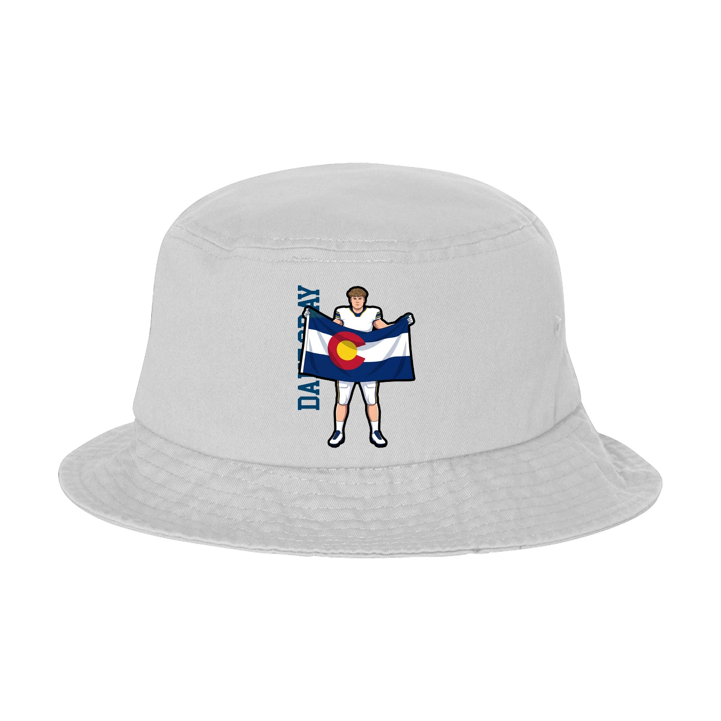 Bucket Cap — Name Vertical in White