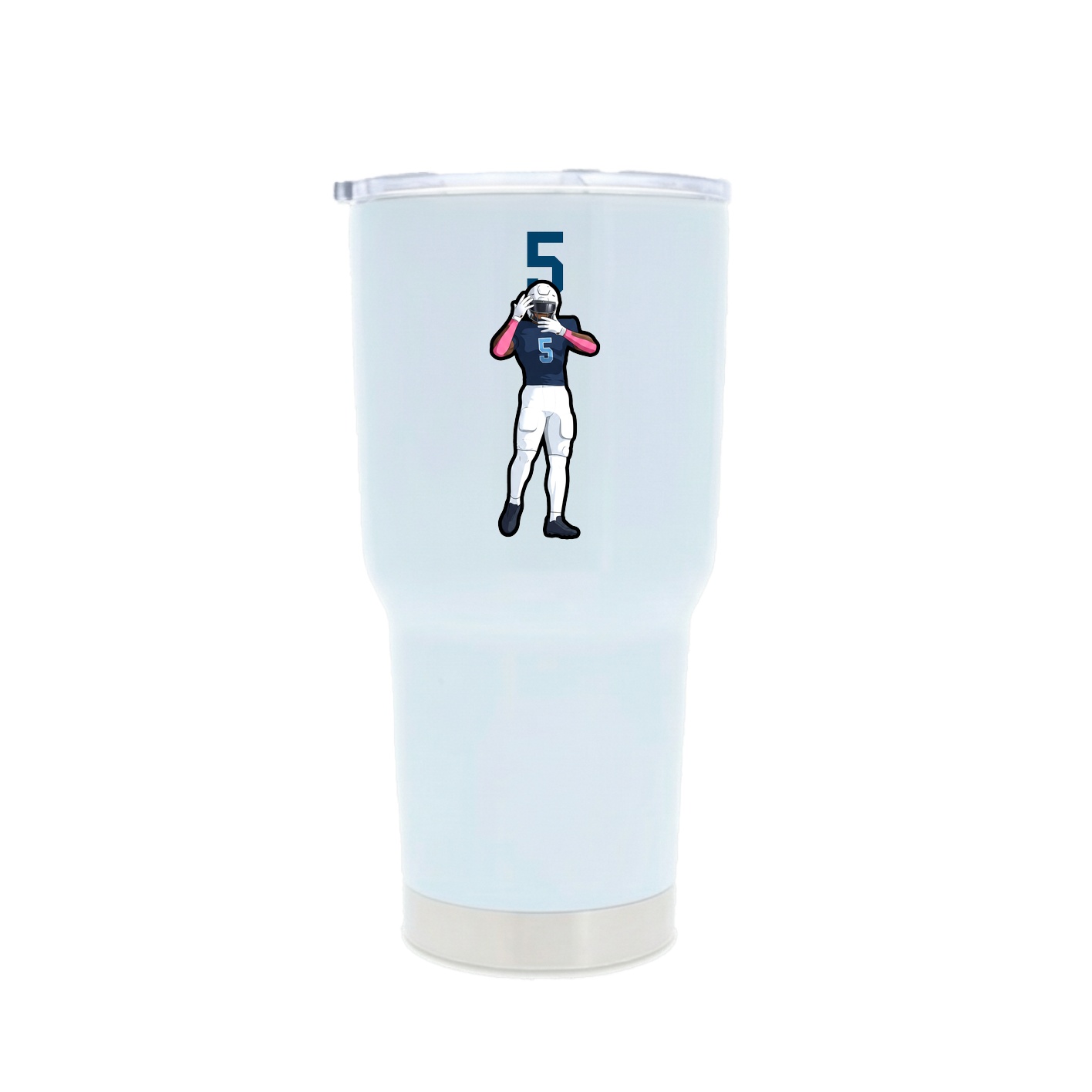 30oz Stainless Steel Tumbler — Number Top in White
