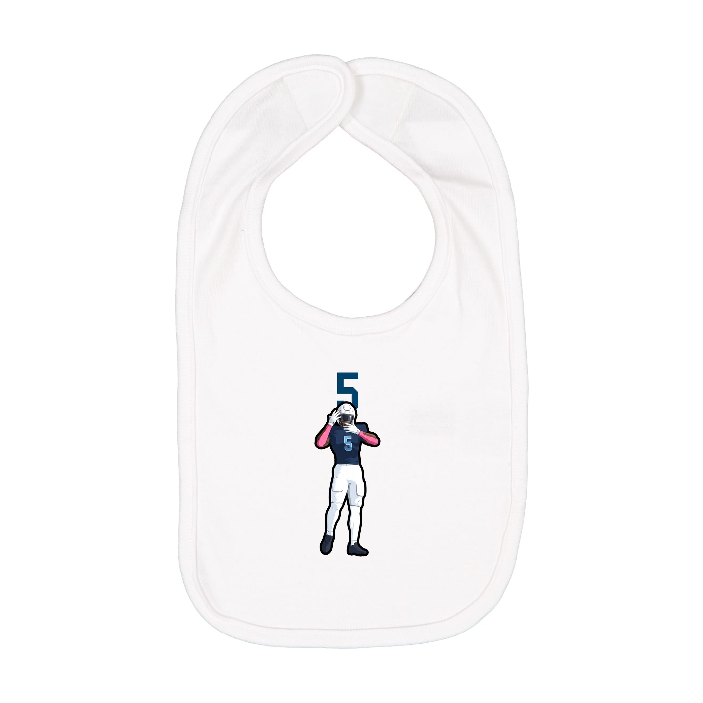 Infant Bib — Number Top in White
