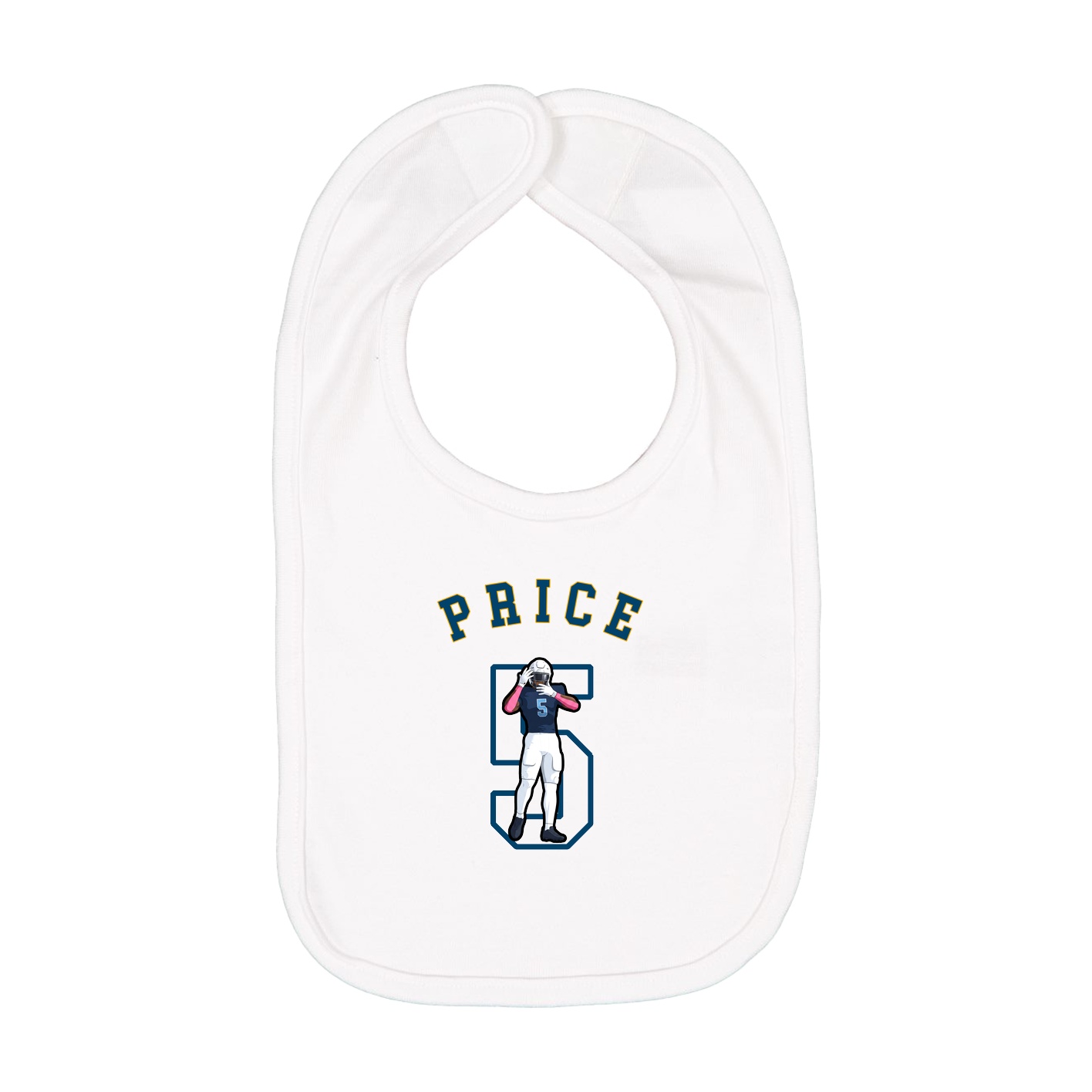 Infant Bib — Shirsey Arch in White