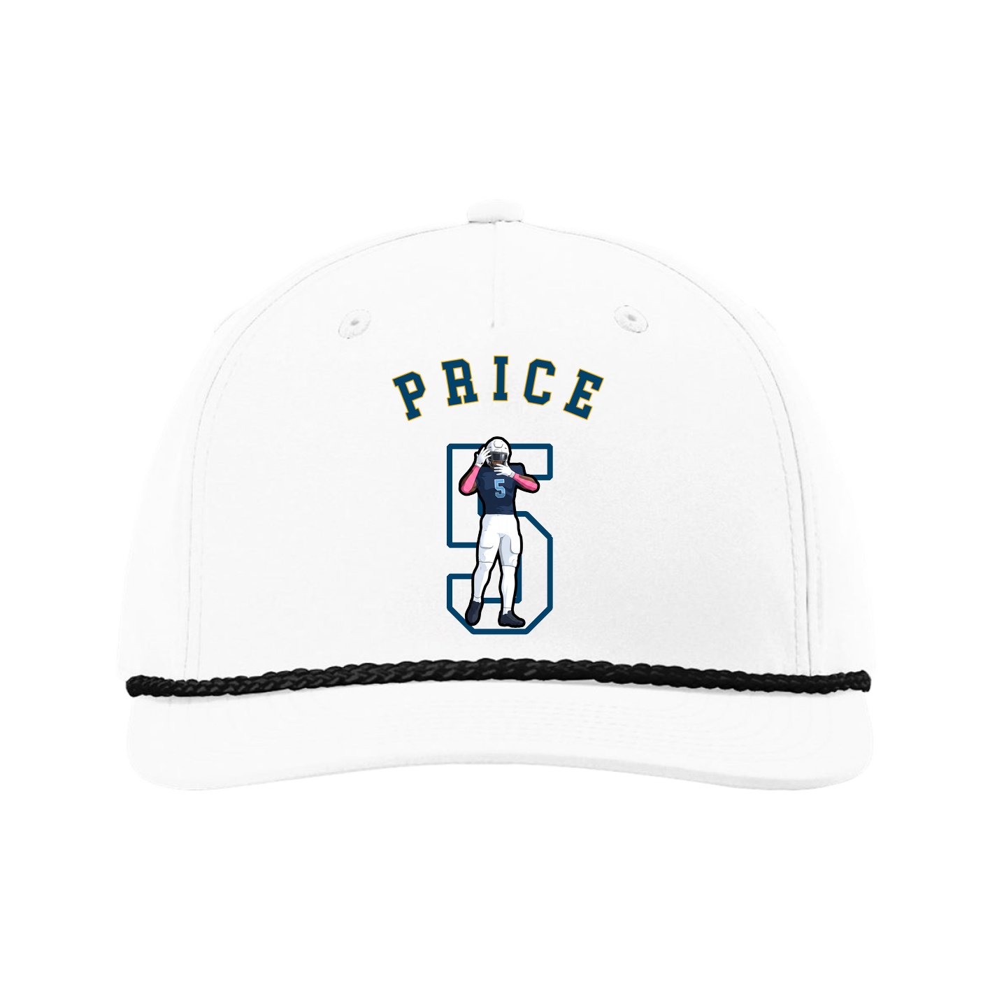 Five-Panel Classic Rope Cap — Shirsey Arch in White