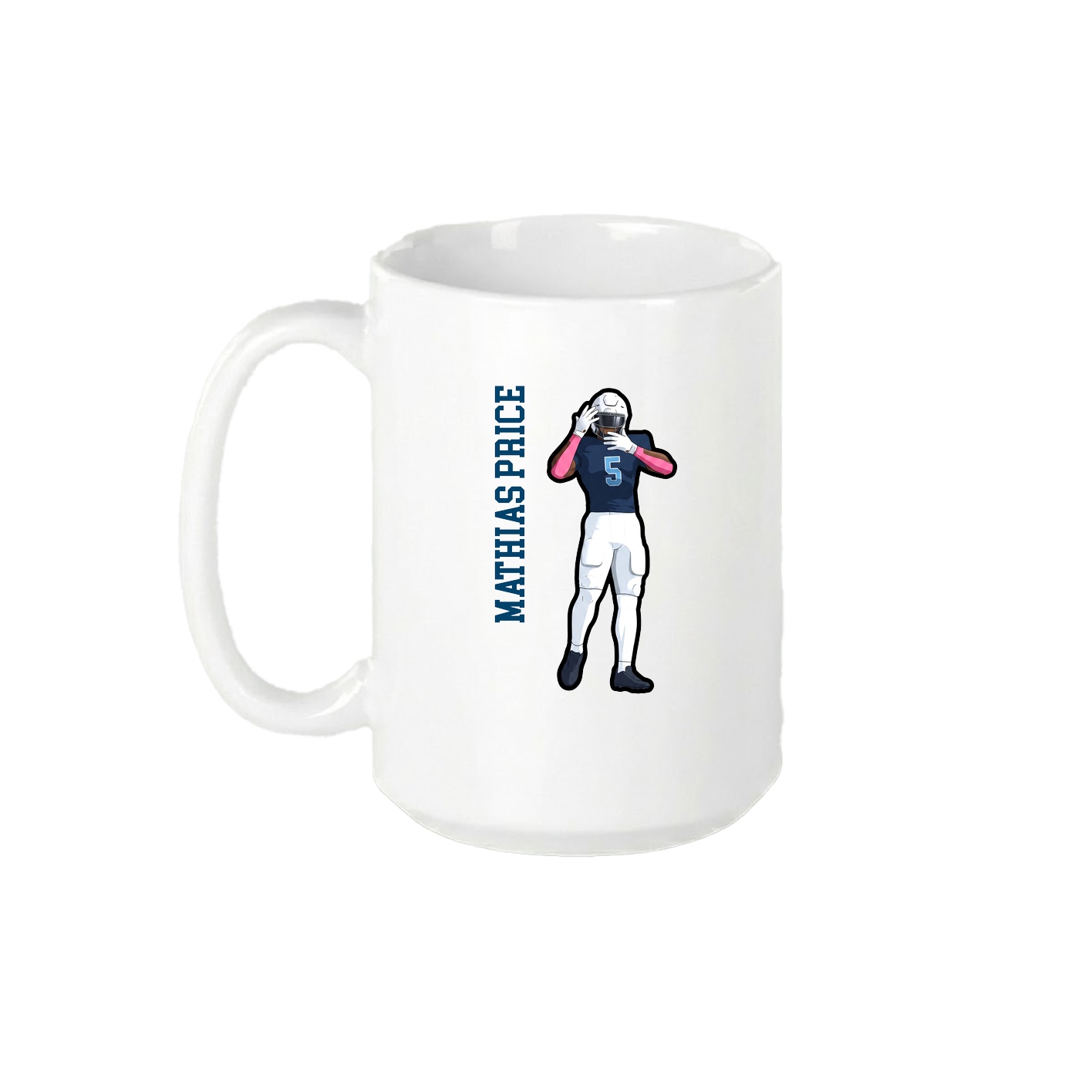 15oz Coffee Mug — Name Vertical in White