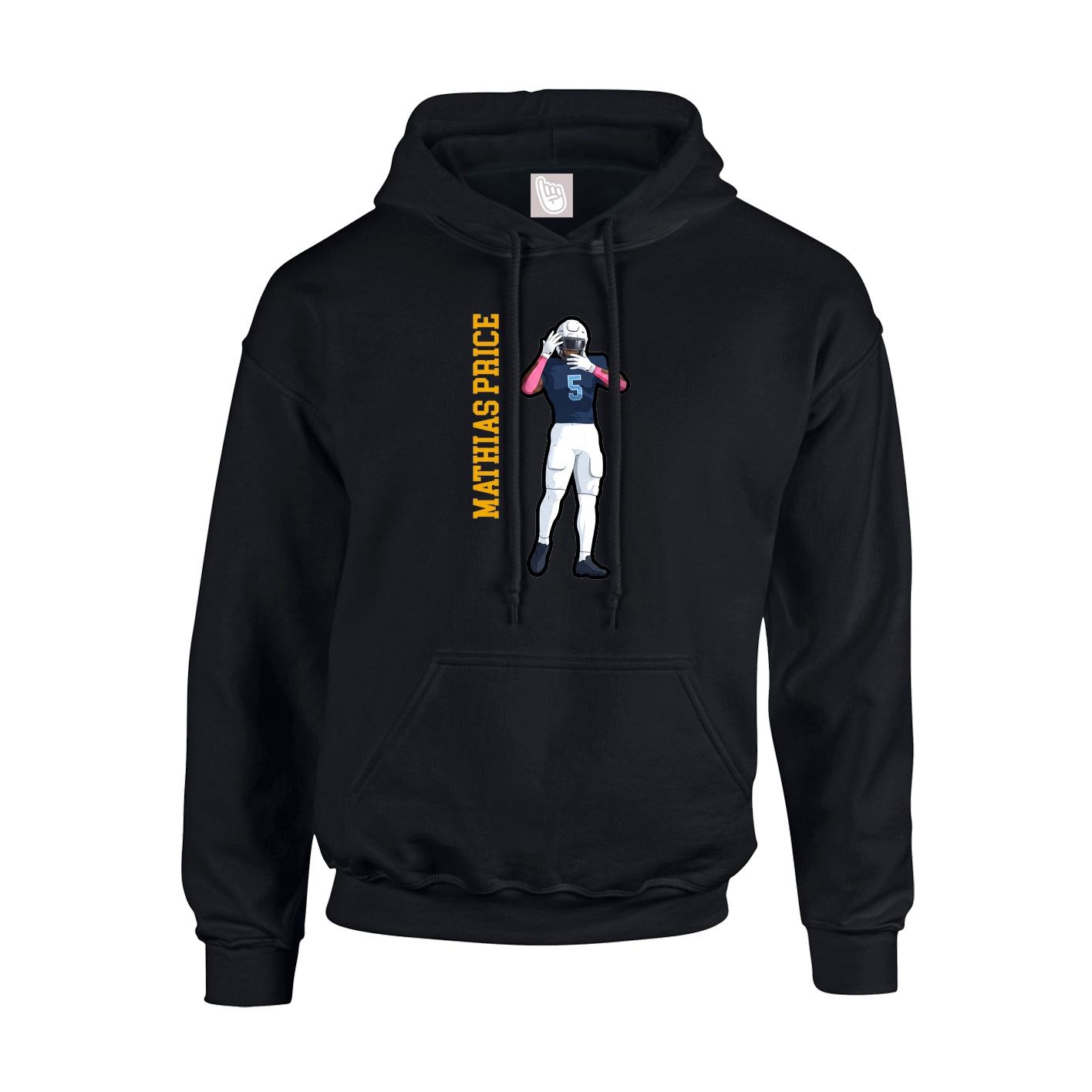 Hoodie — Name Vertical in Black