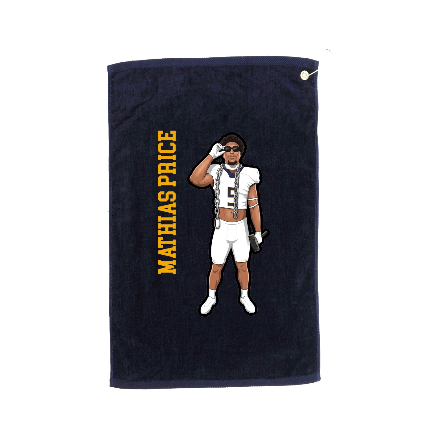 Golf Towel — Name Vertical in Navy