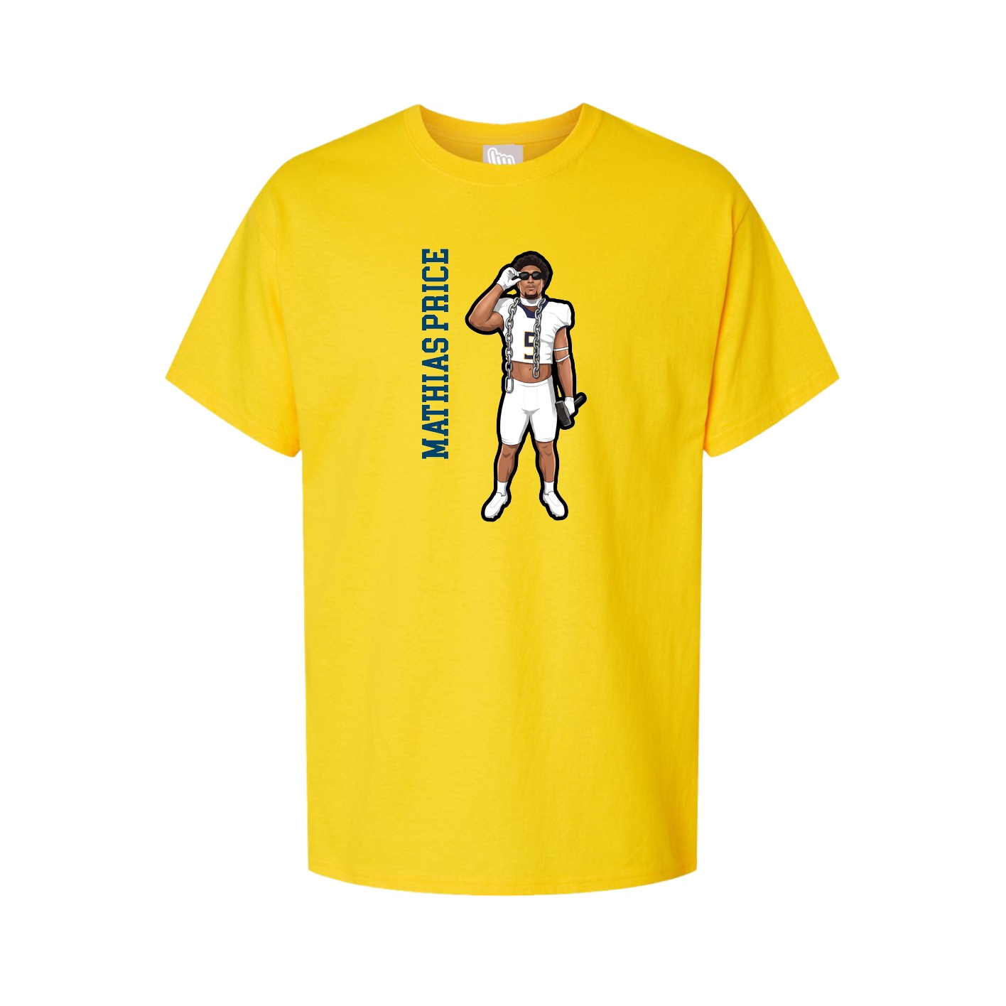 Youth Tee — Name Vertical in Gold