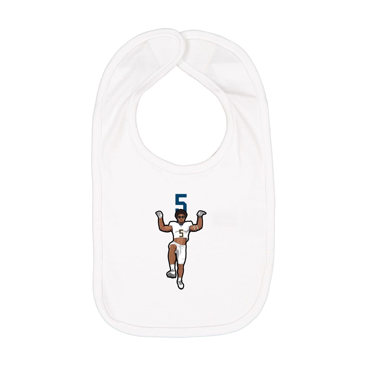 Infant Bib — Number Top in White