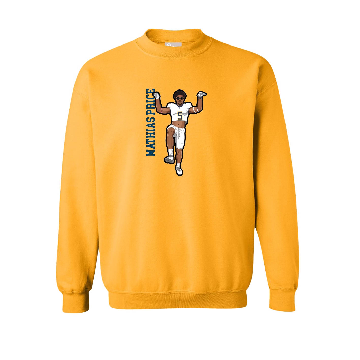 Fleece Crew — Name Vertical in Gold