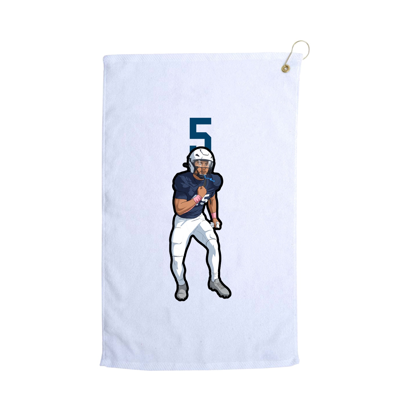 Golf Towel — Number Top in White