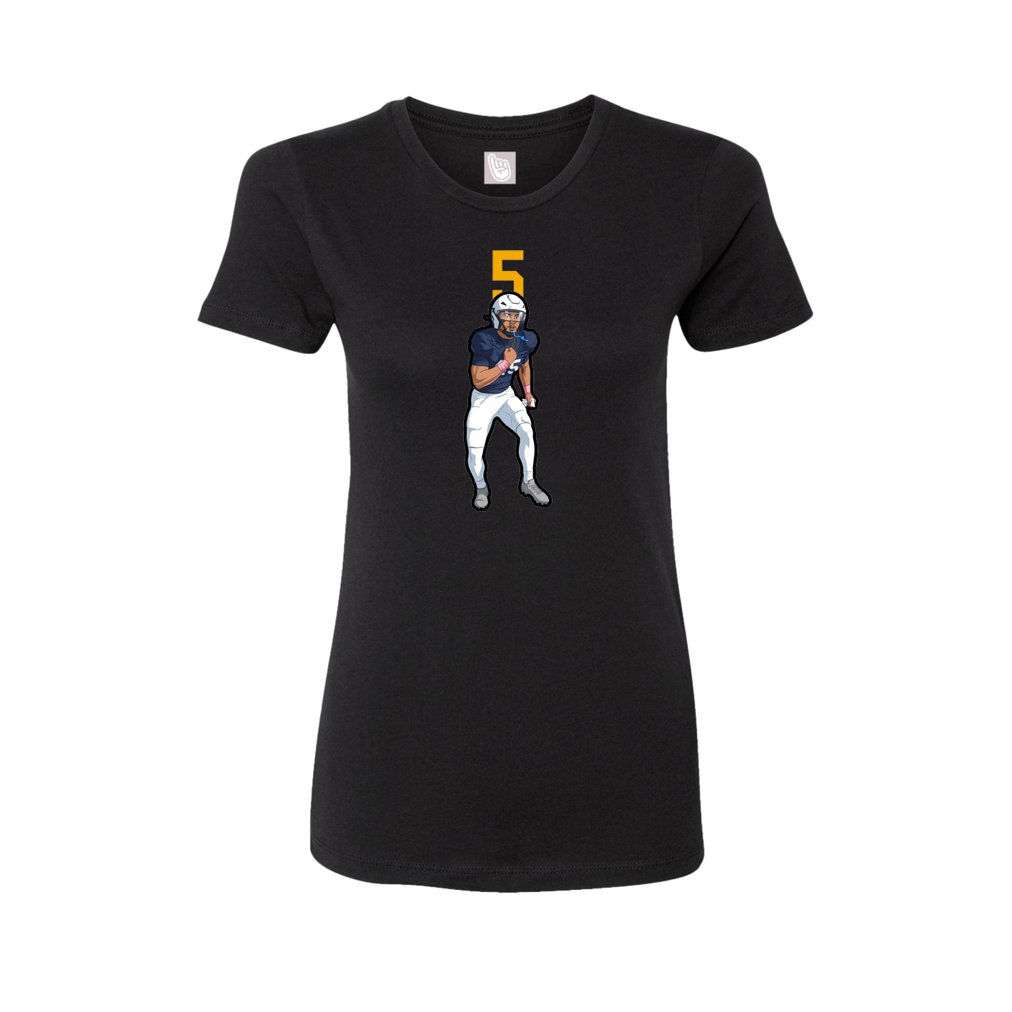 Fitted Women's Tee — Number Top in Black