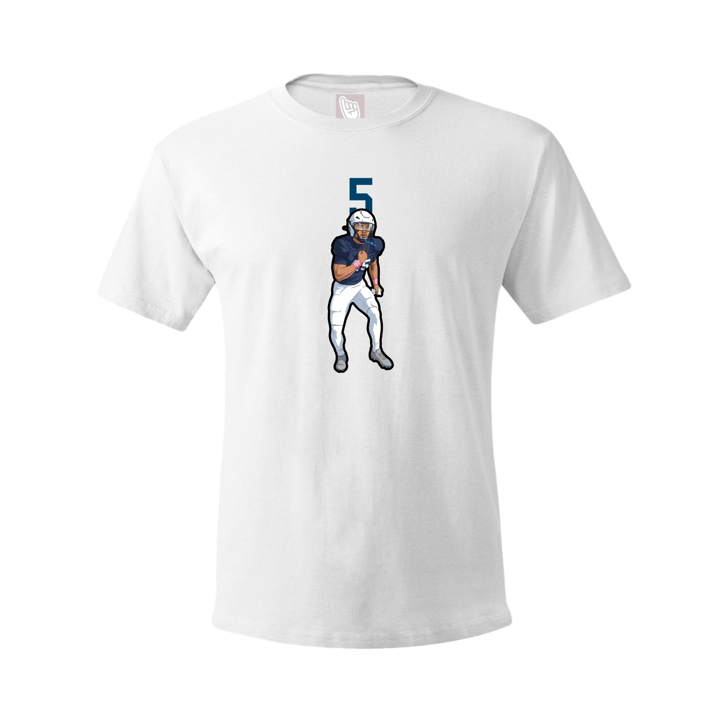 Youth Tee — Number Top in White