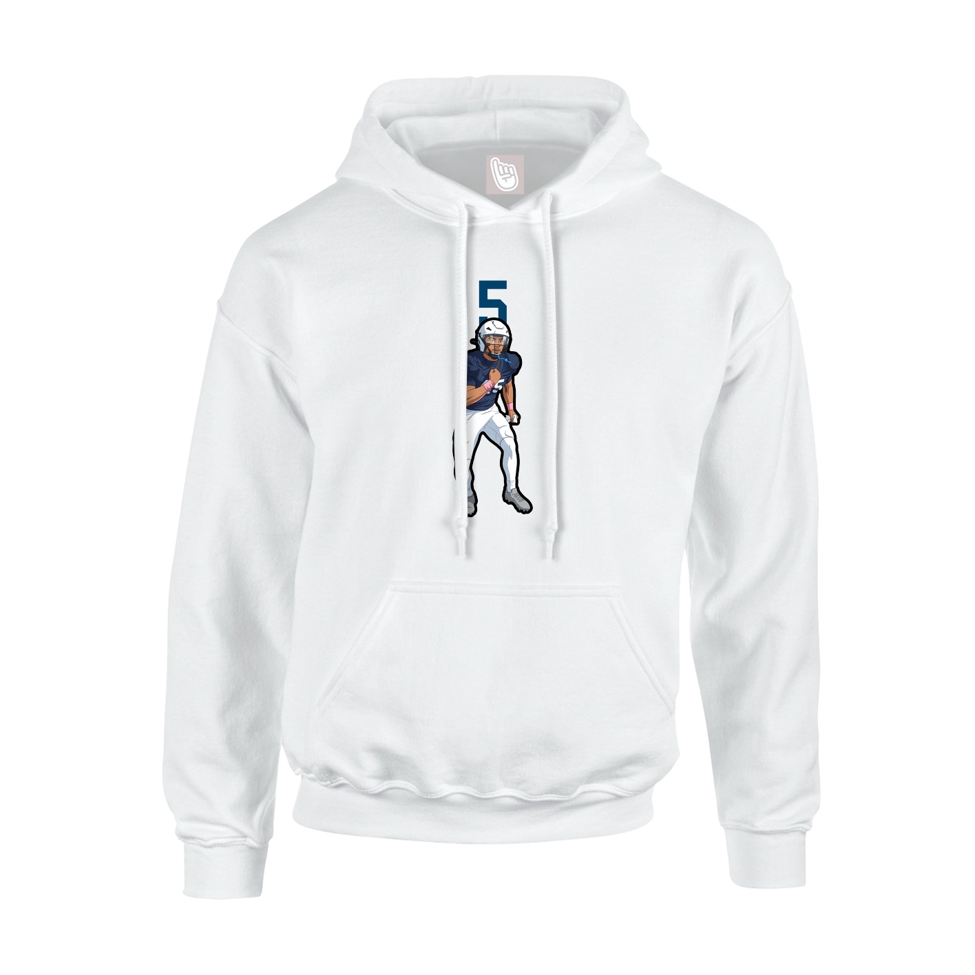 Youth Hoodie — Number Top in White