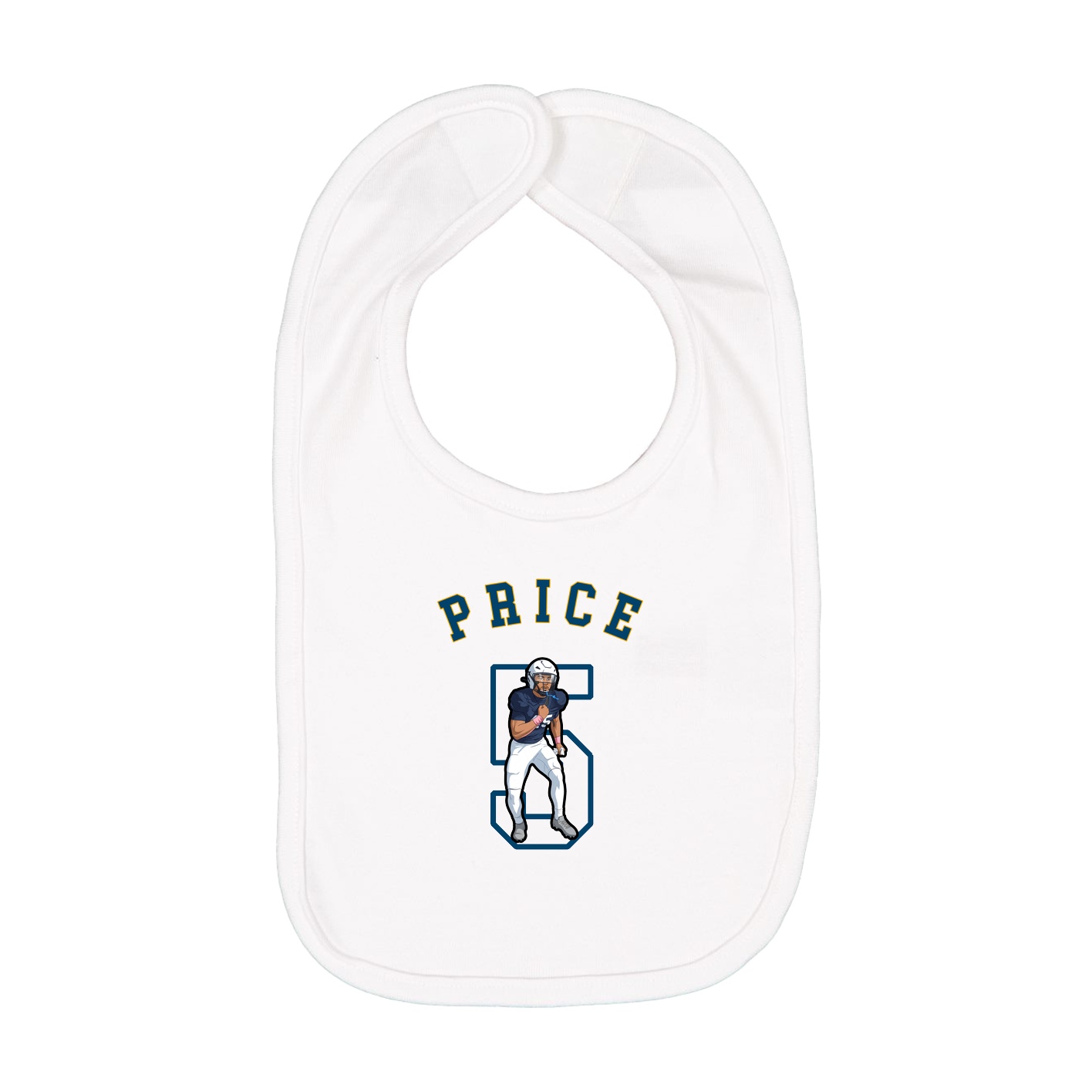 Infant Bib — Shirsey Arch in White