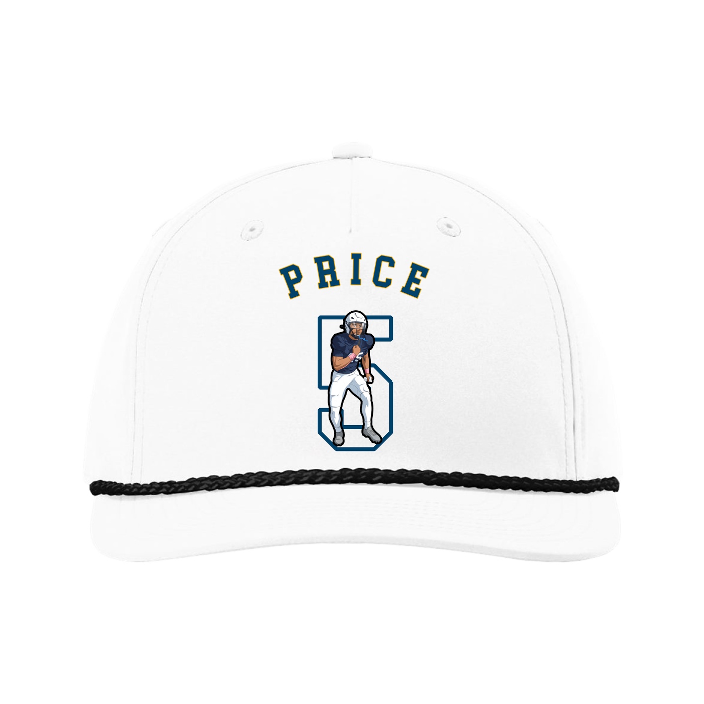 Five-Panel Classic Rope Cap — Shirsey Arch in White