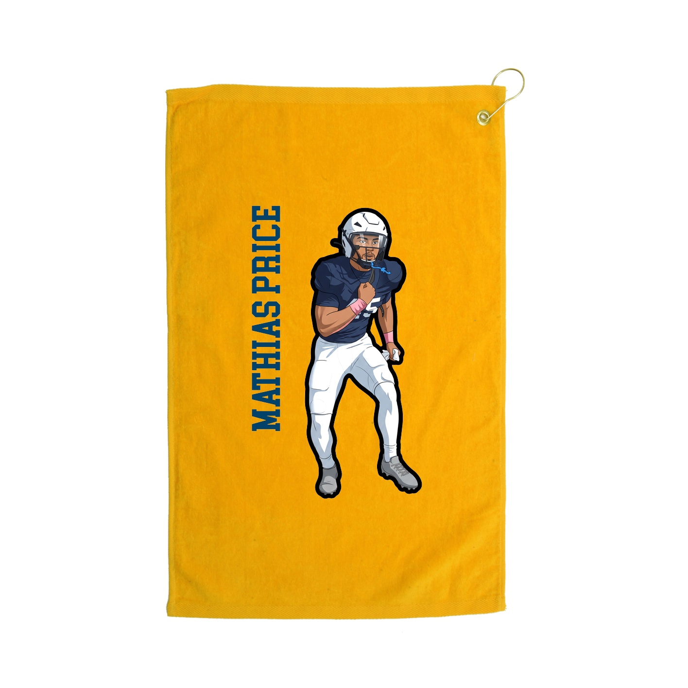 Golf Towel — Name Vertical in Gold
