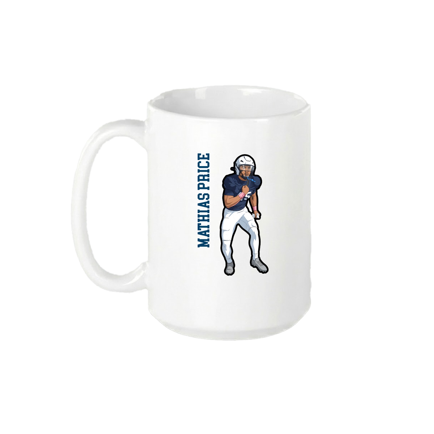 15oz Coffee Mug — Name Vertical in White