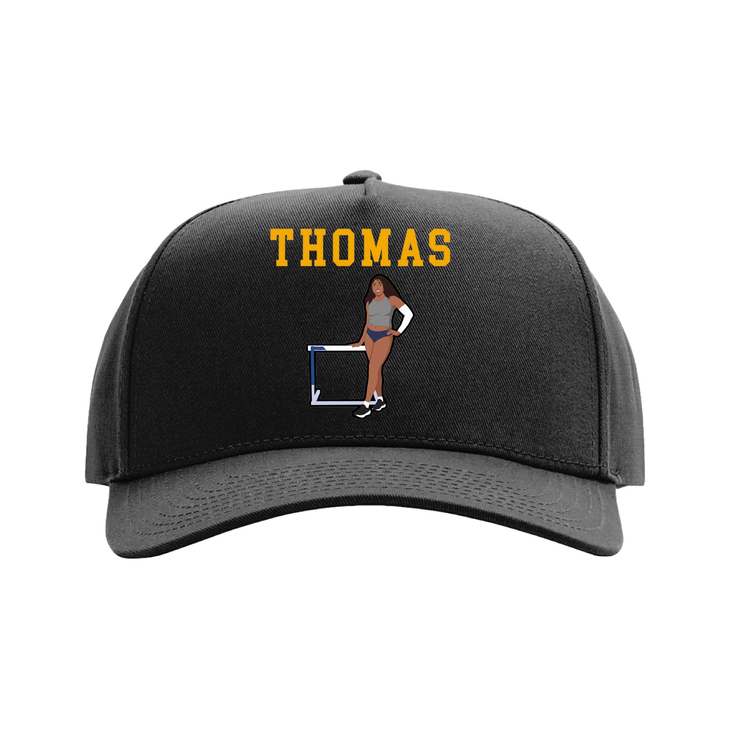 Full Fabric Five-Panel Champ Cap — Shirsey in Black