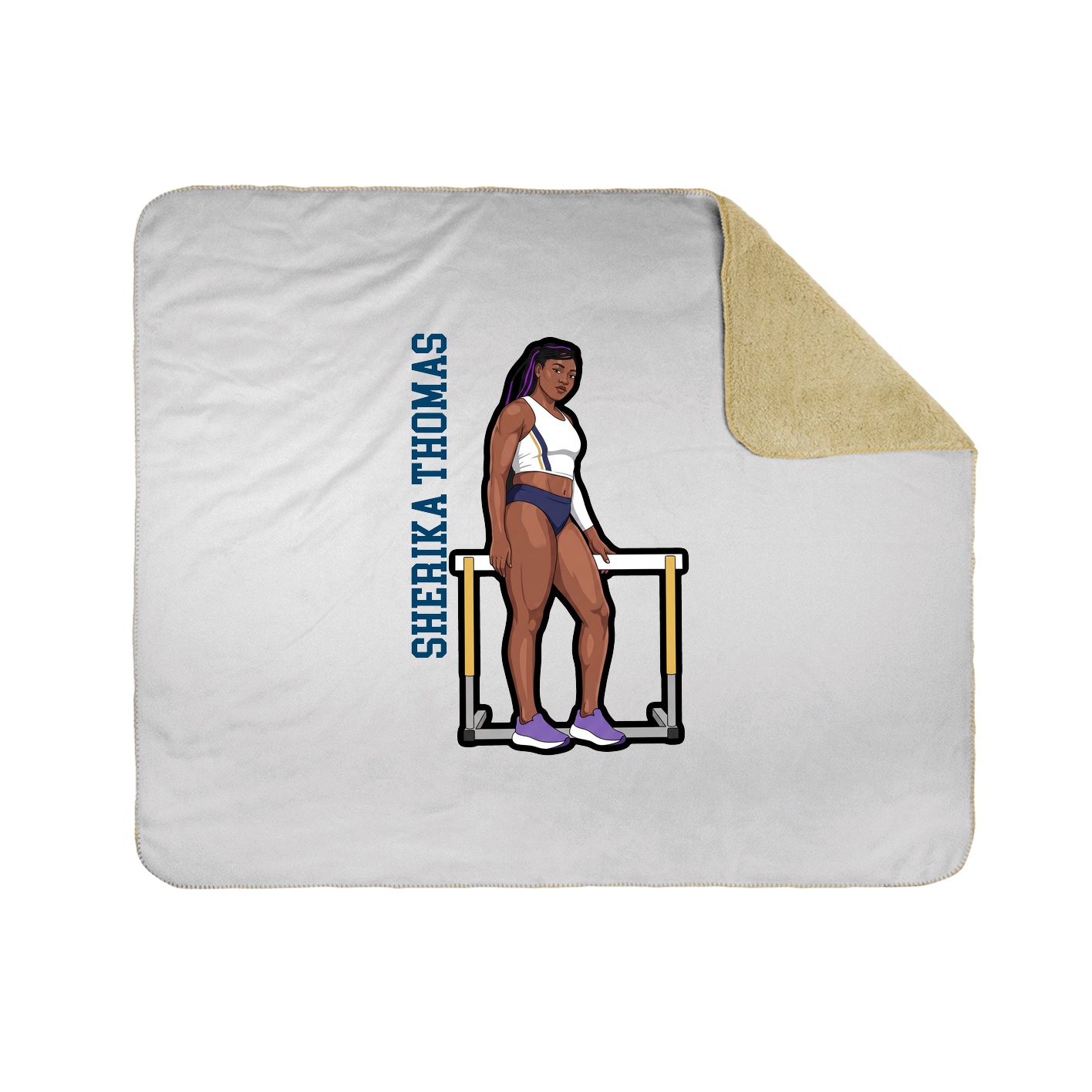 Throw Blanket — Name Vertical in White