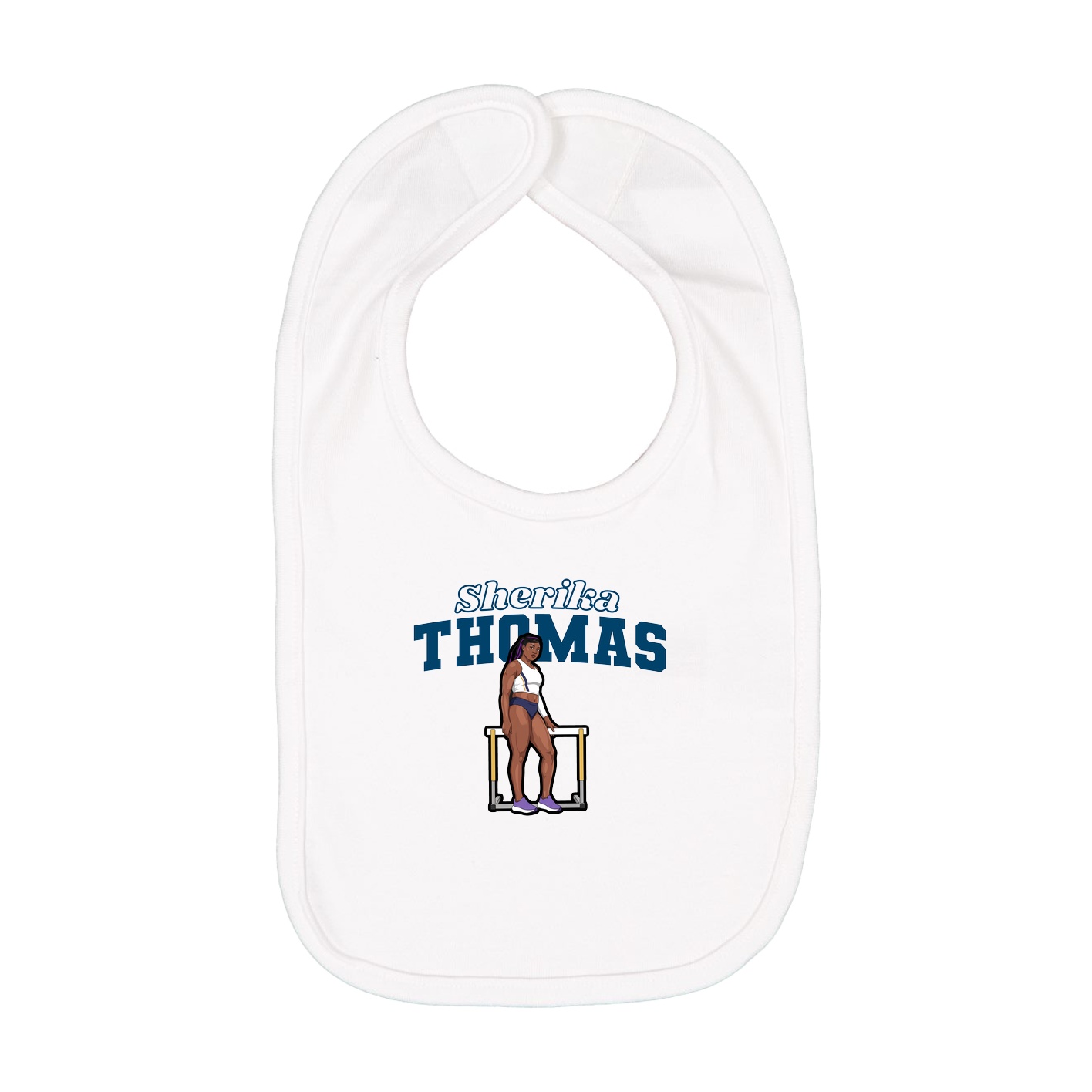 Infant Bib — Name Arch in White