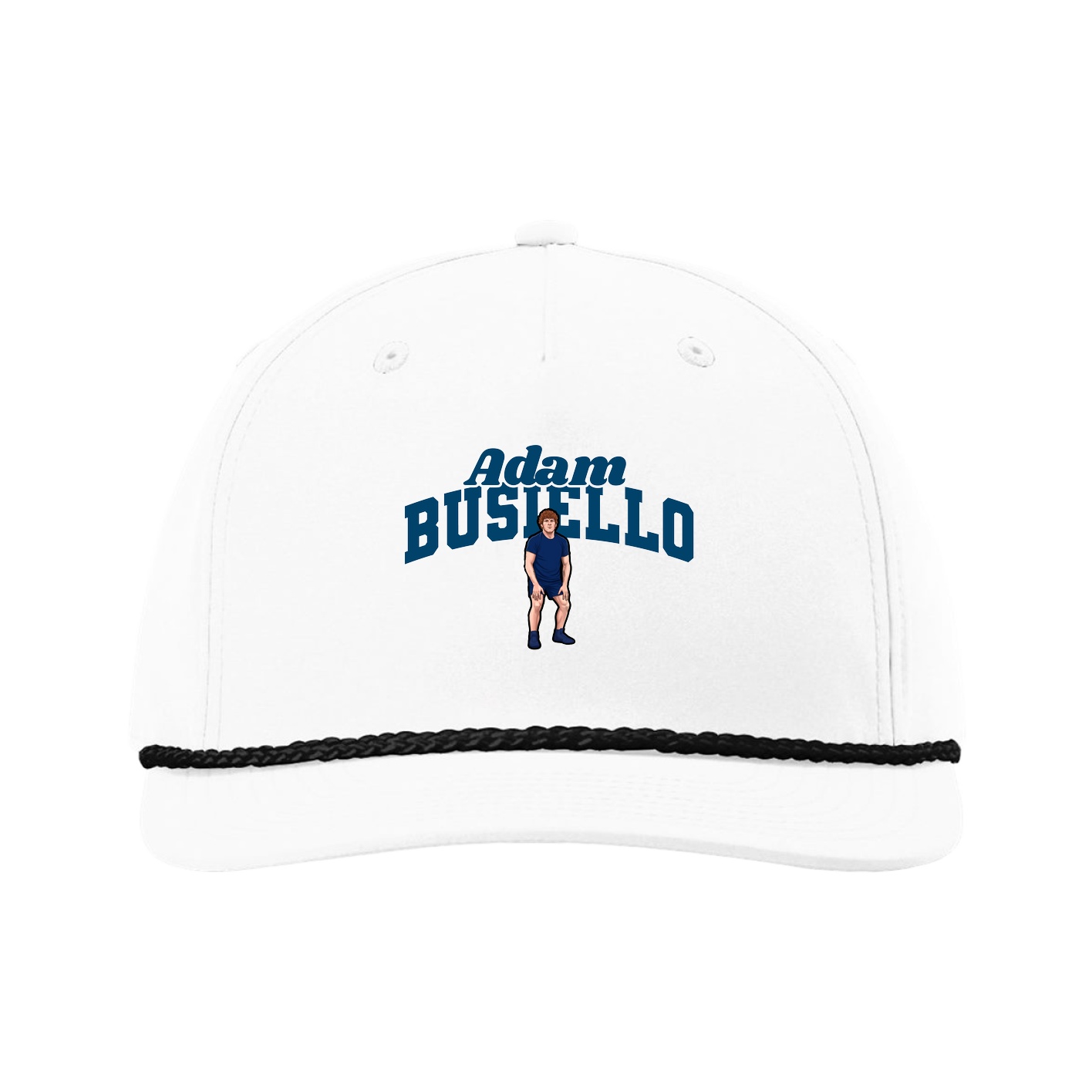 Five-Panel Classic Rope Cap — Signature Arch in White