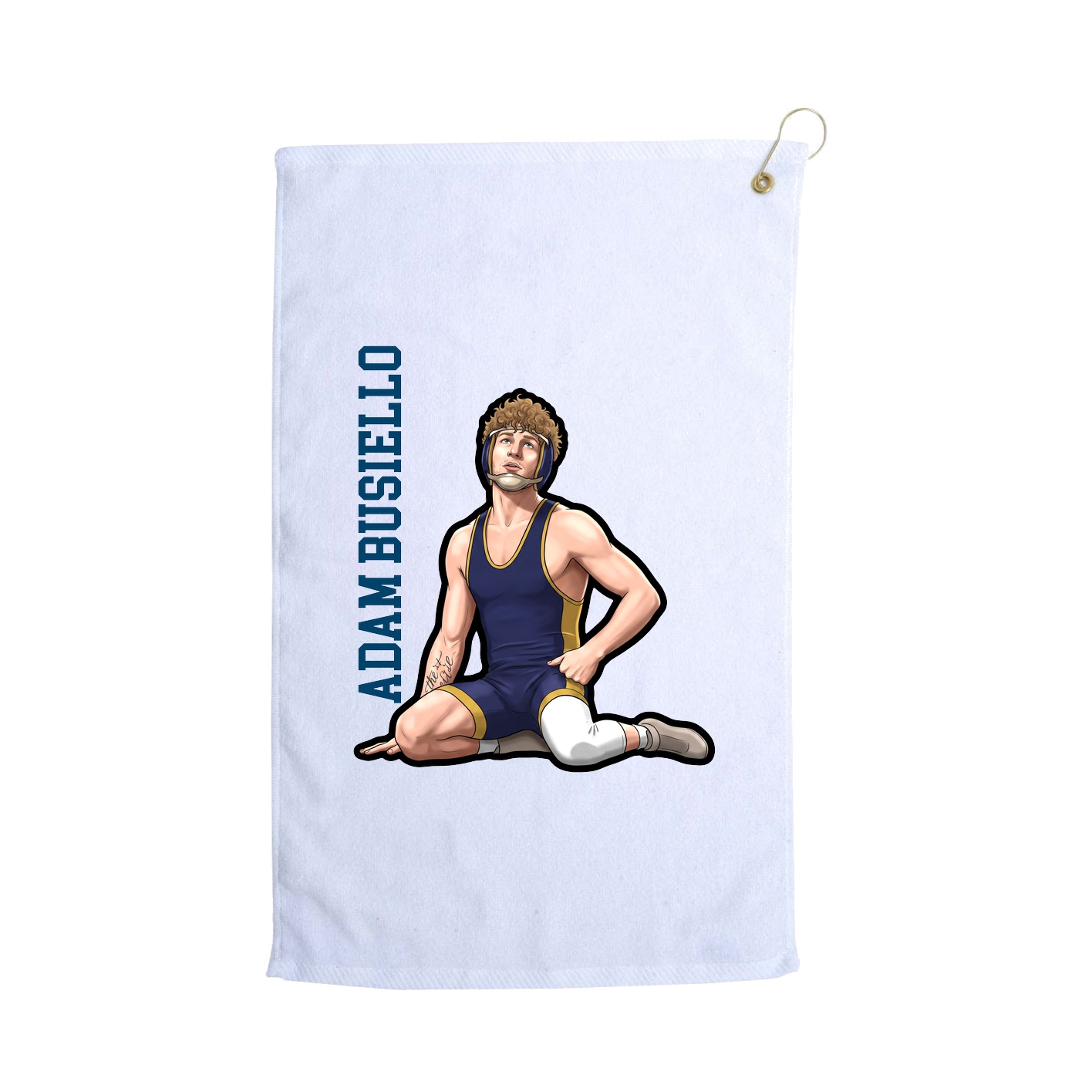 Golf Towel — Name Vertical in White