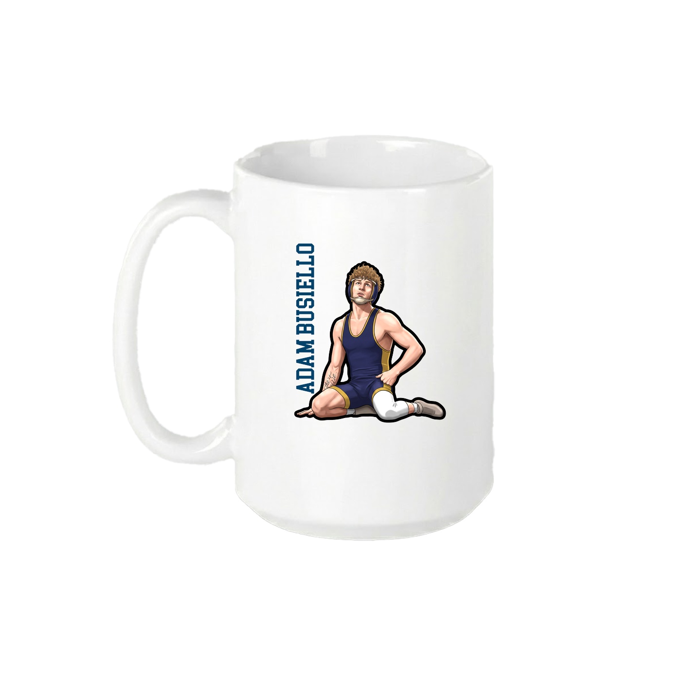15oz Coffee Mug — Name Vertical in White