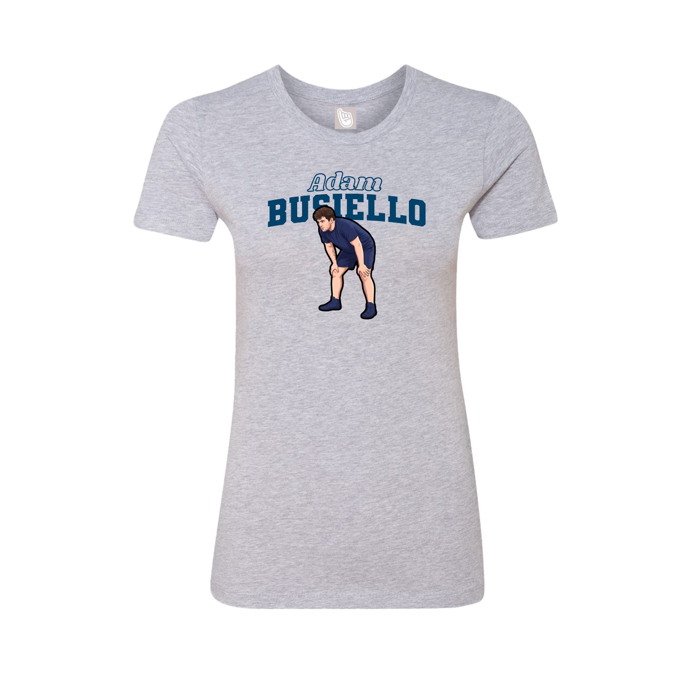Fitted Women's Tee — Name Arch in Grey