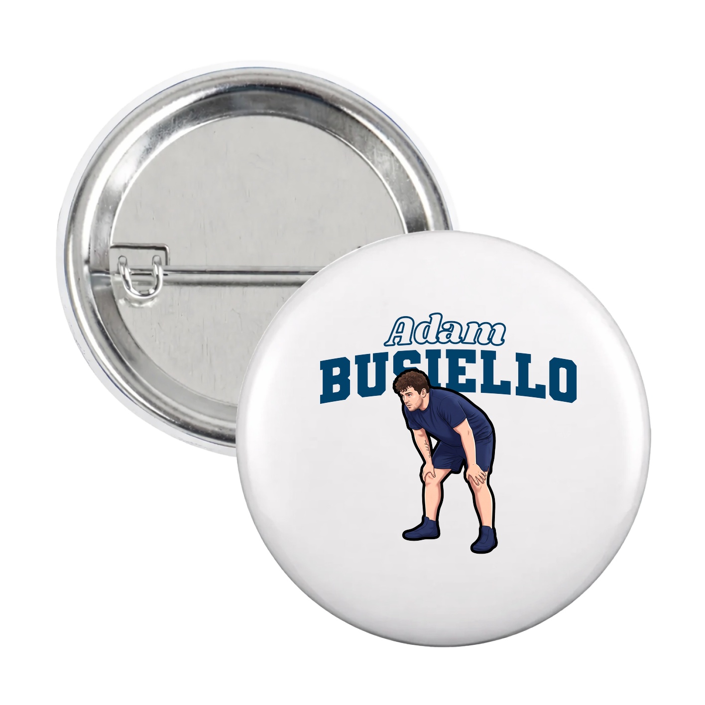 Game Day Button — Name Arch in White