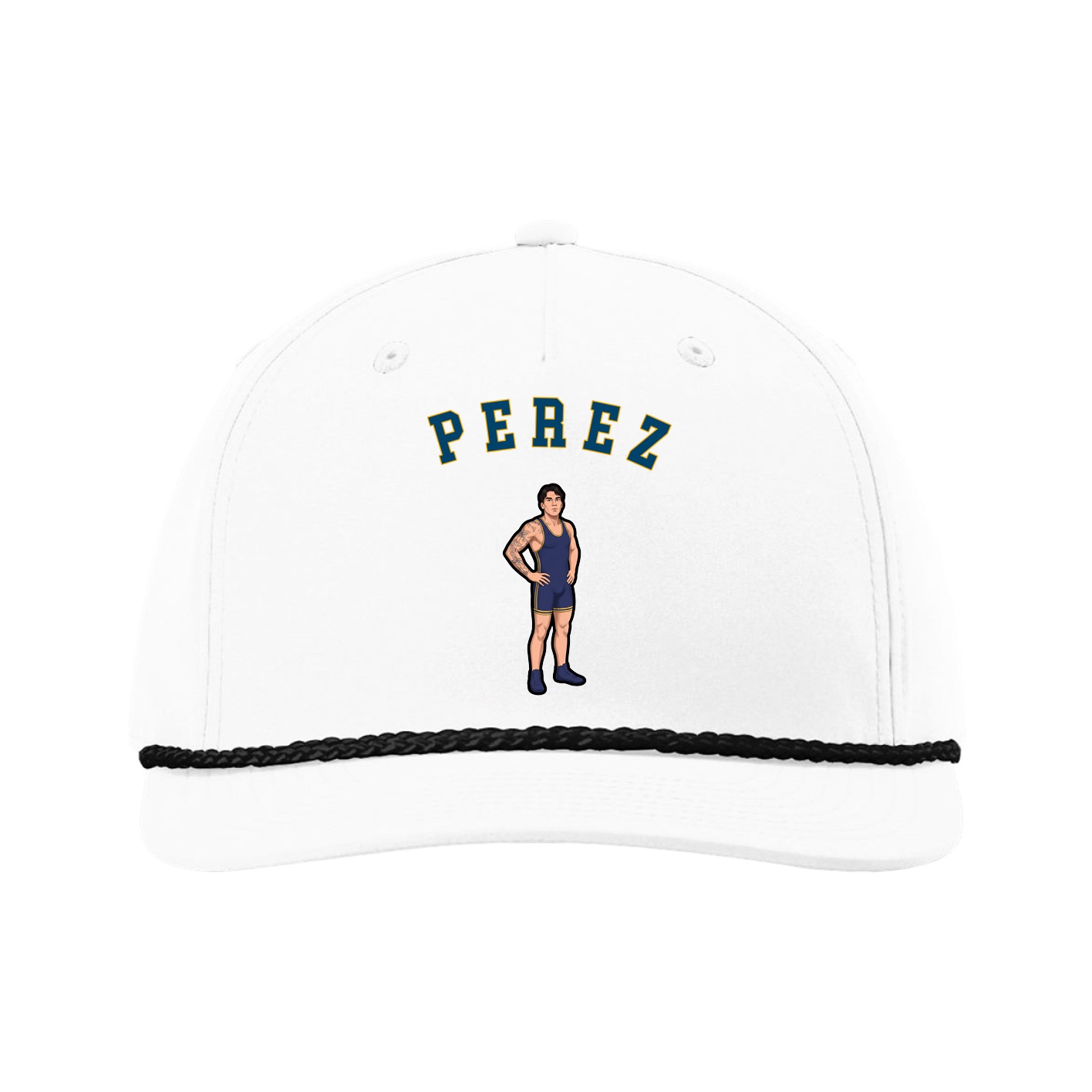 Five-Panel Classic Rope Cap — Shirsey Arch in White