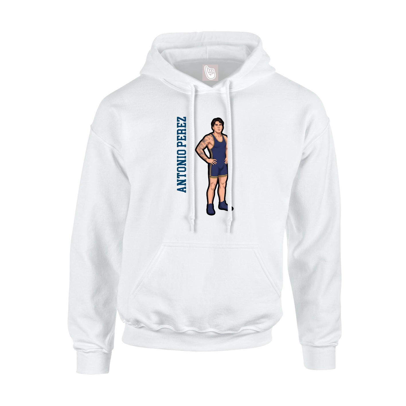 Hoodie — Name Vertical in White