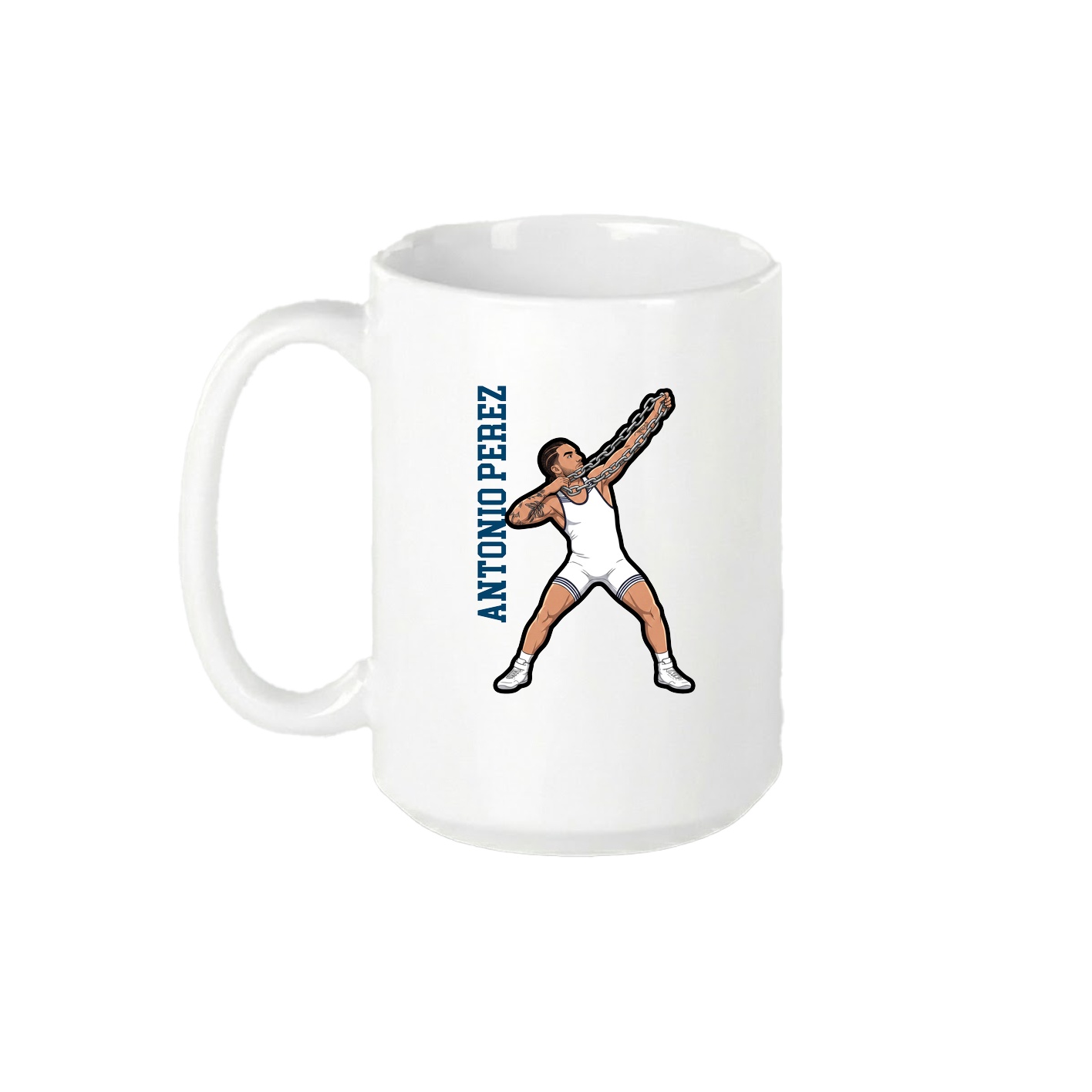 15oz Coffee Mug — Name Vertical in White