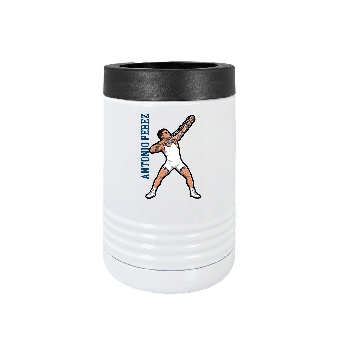 Beverage Holder — Name Vertical in White